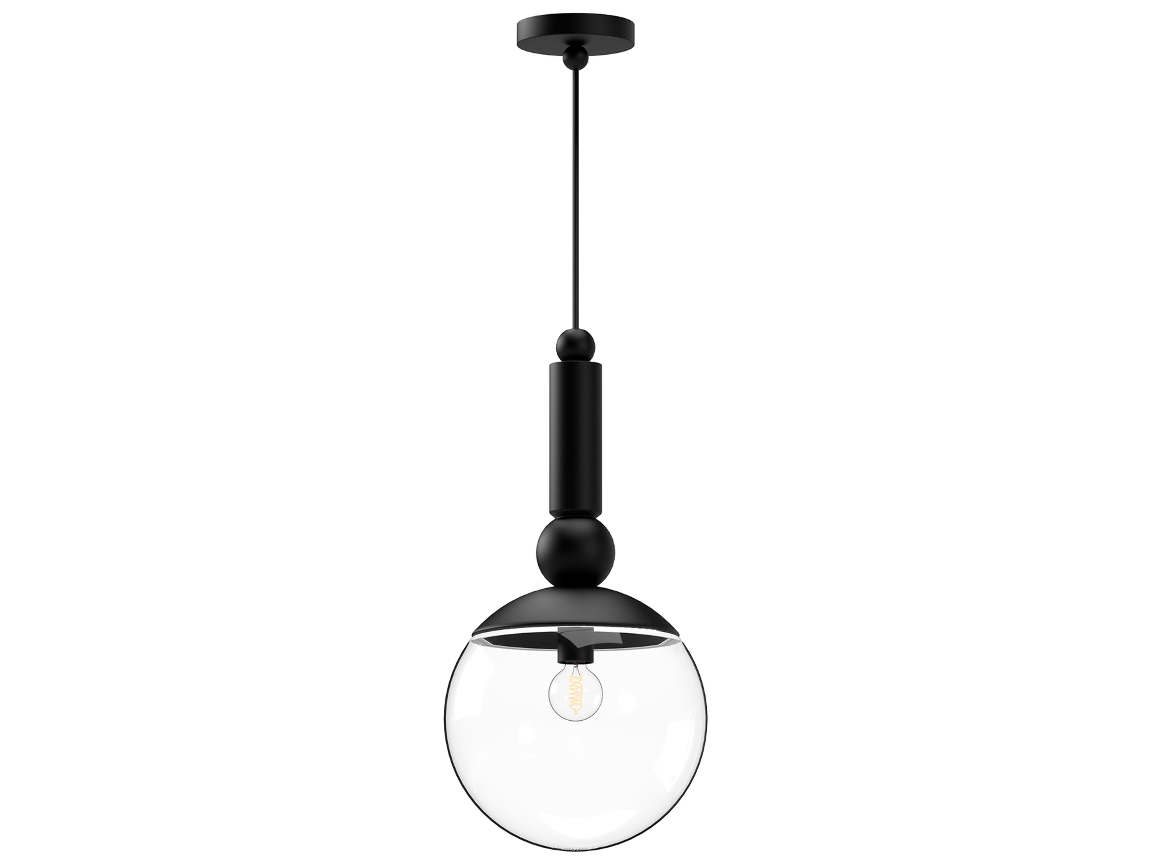 Alora Mood Delilah 1-Light Matte Black Globe Mini Pendant
