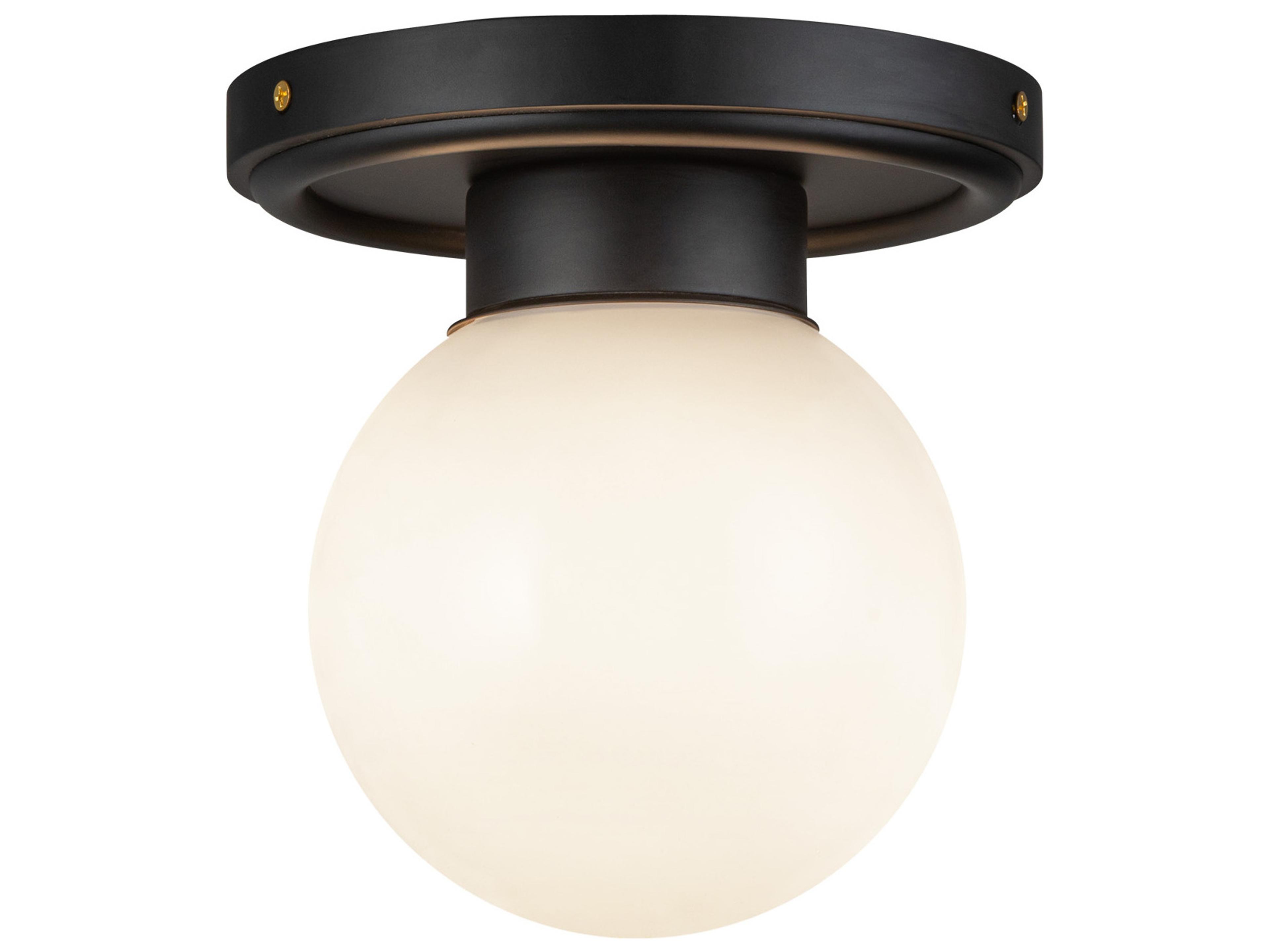 Alora Mood Fiore 1-Light Matte Black Globe Semi Flush Mount