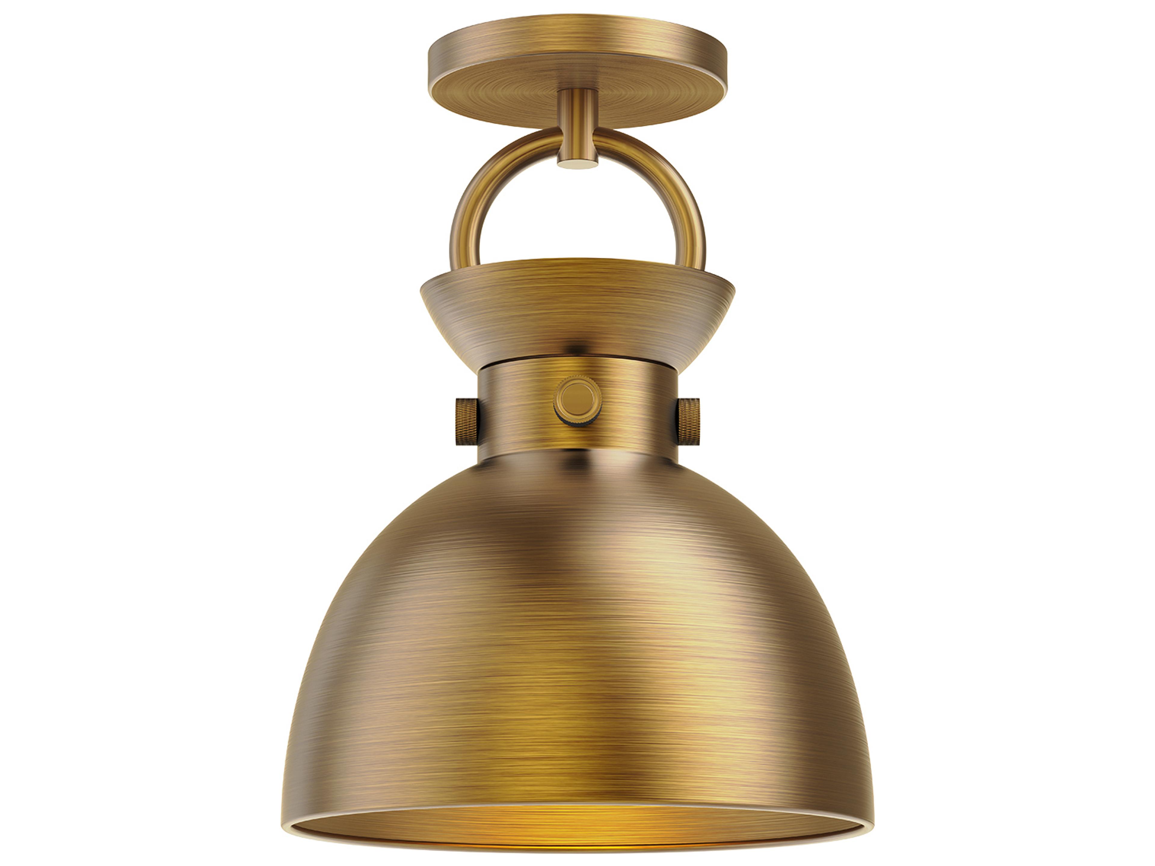 Alora Mood Waldo 1-Light Aged Gold Semi Flush Mount