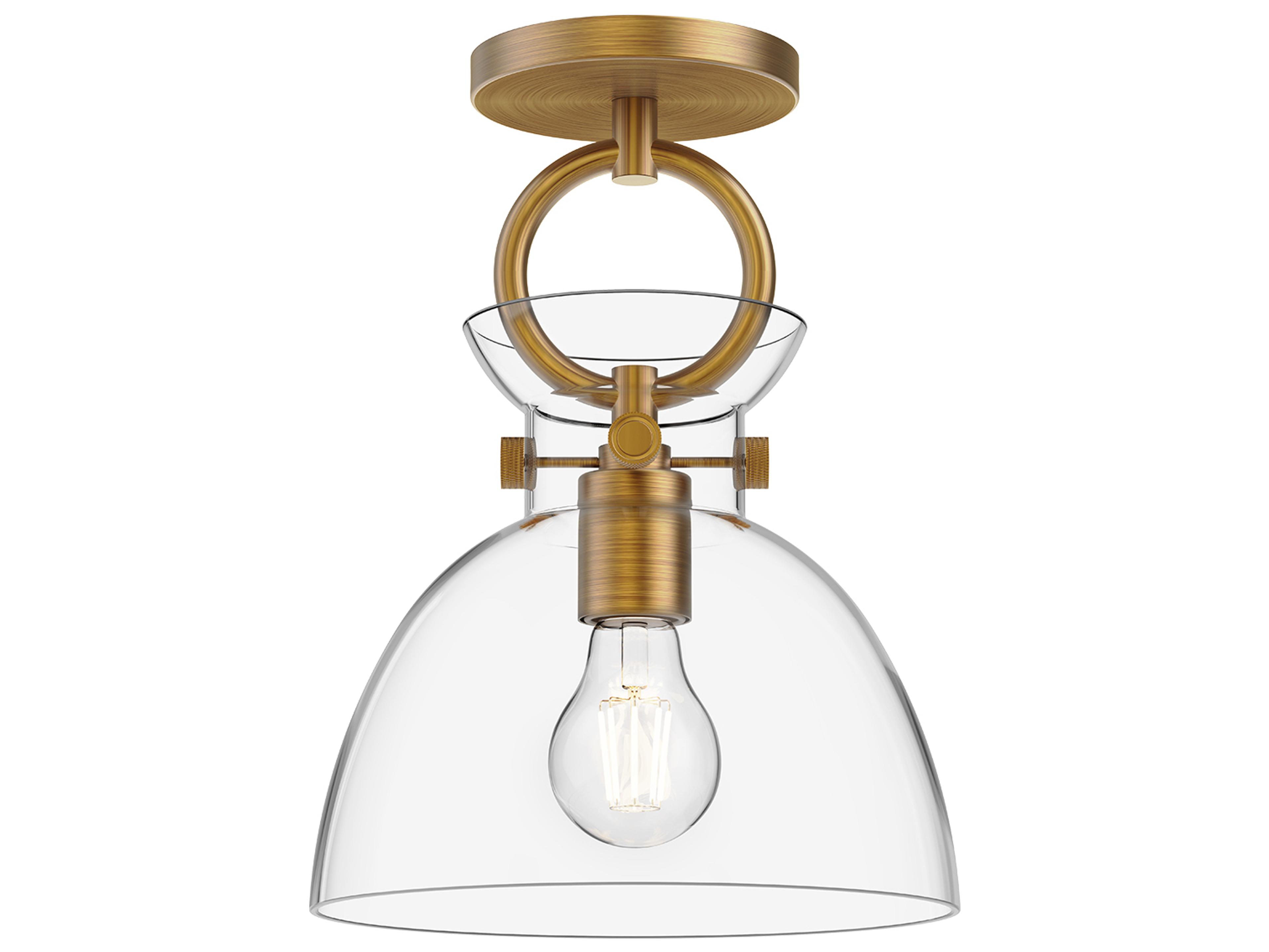 Alora Mood Waldo 1-Light Aged Gold Semi Flush Mount