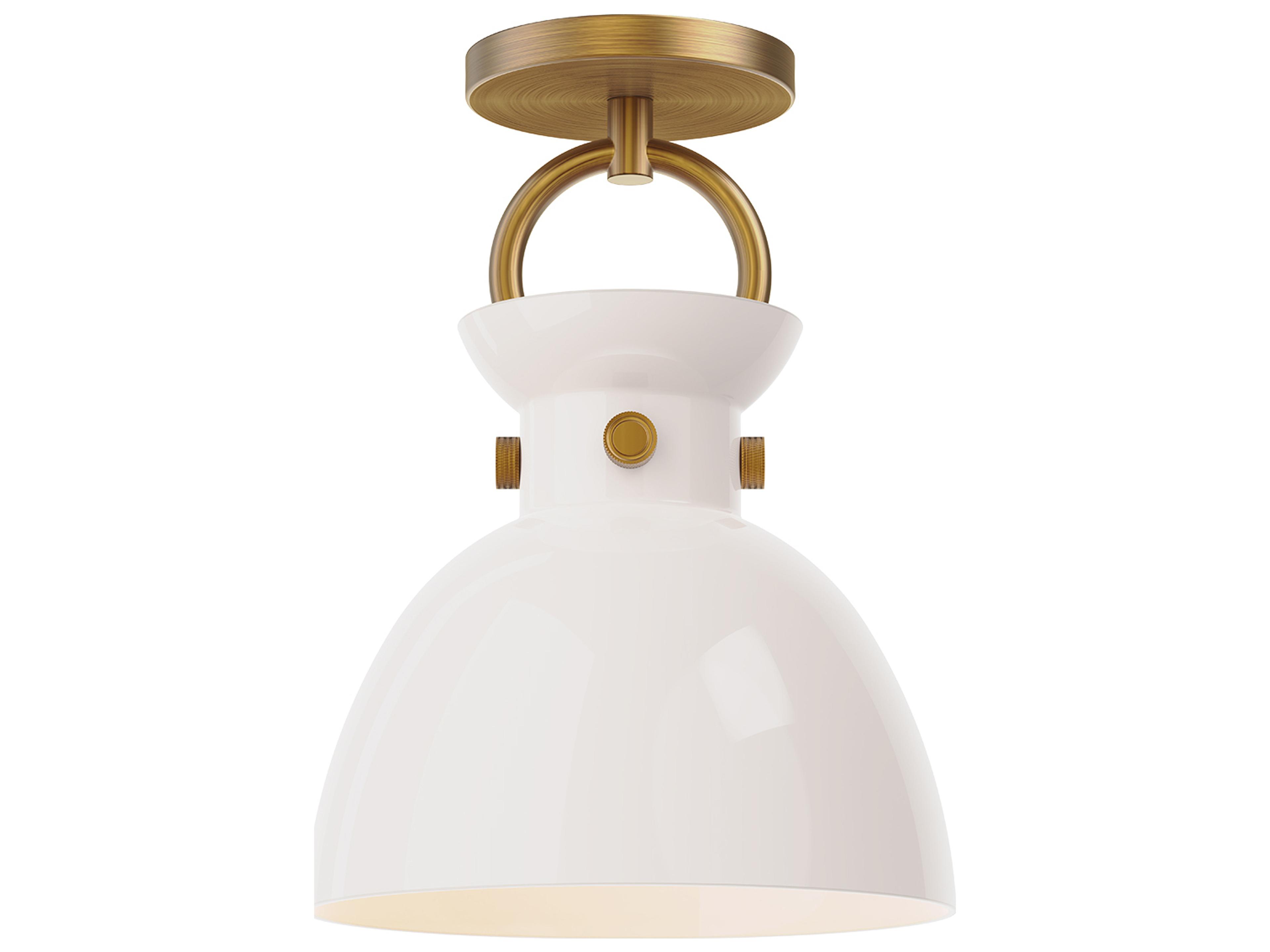 Alora Mood Waldo 1-Light Aged Gold Semi Flush Mount