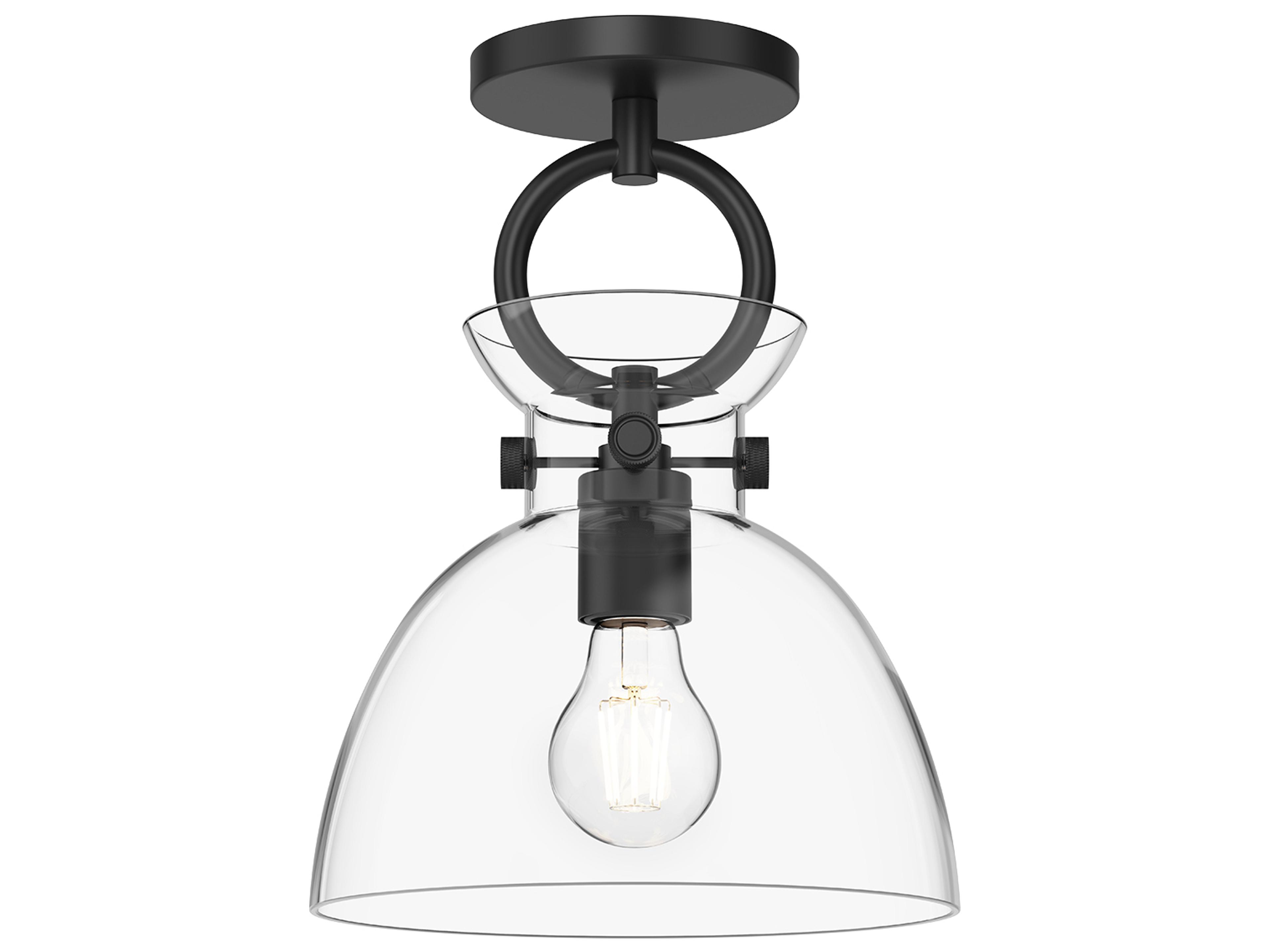 Alora Mood Waldo 1-Light Matte Black Semi Flush Mount