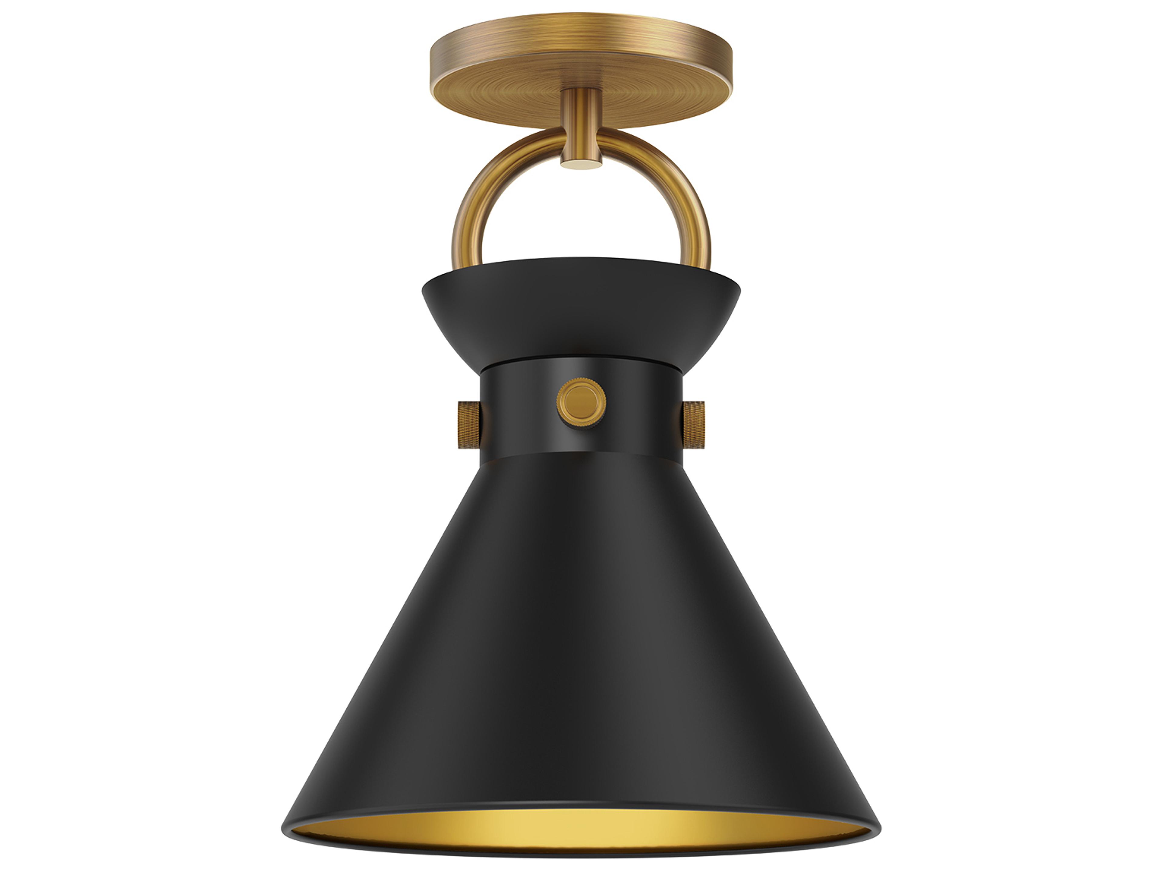 Alora Mood Emerson 1-Light Aged Gold Matte Black Semi Flush Mount