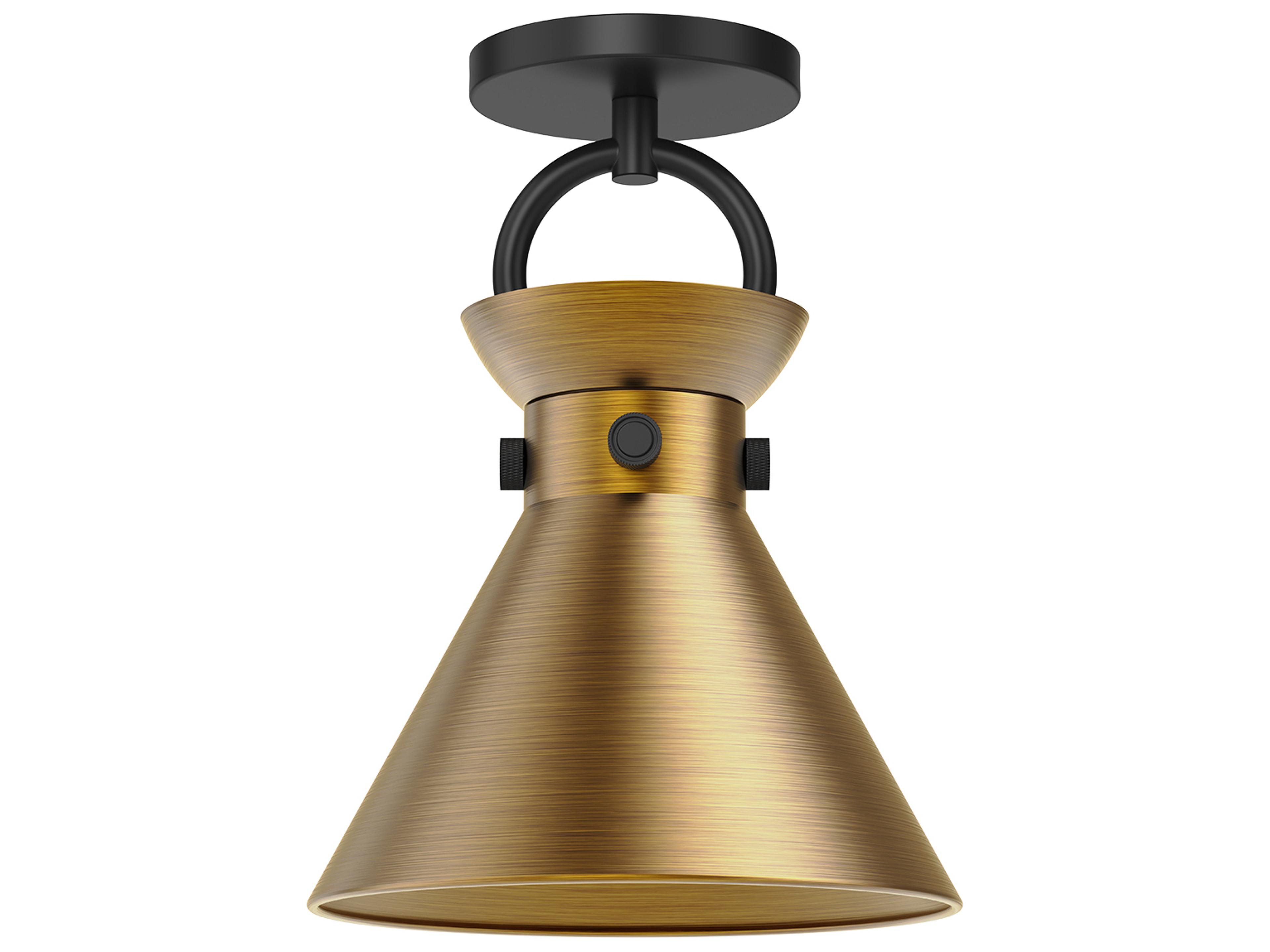 Alora Mood Emerson 1-Light Matte Black Aged Gold Semi Flush Mount