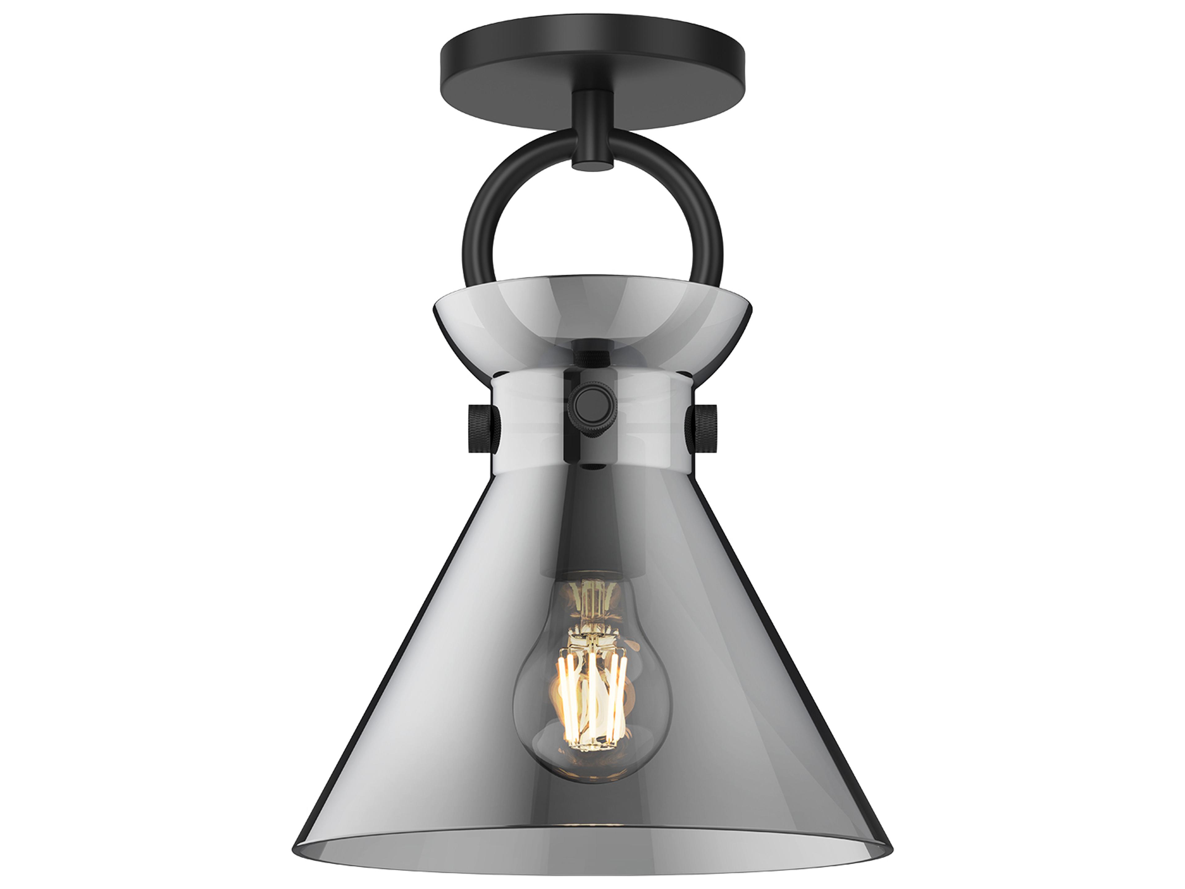 Alora Mood Emerson 1-Light Matte Black Semi Flush Mount