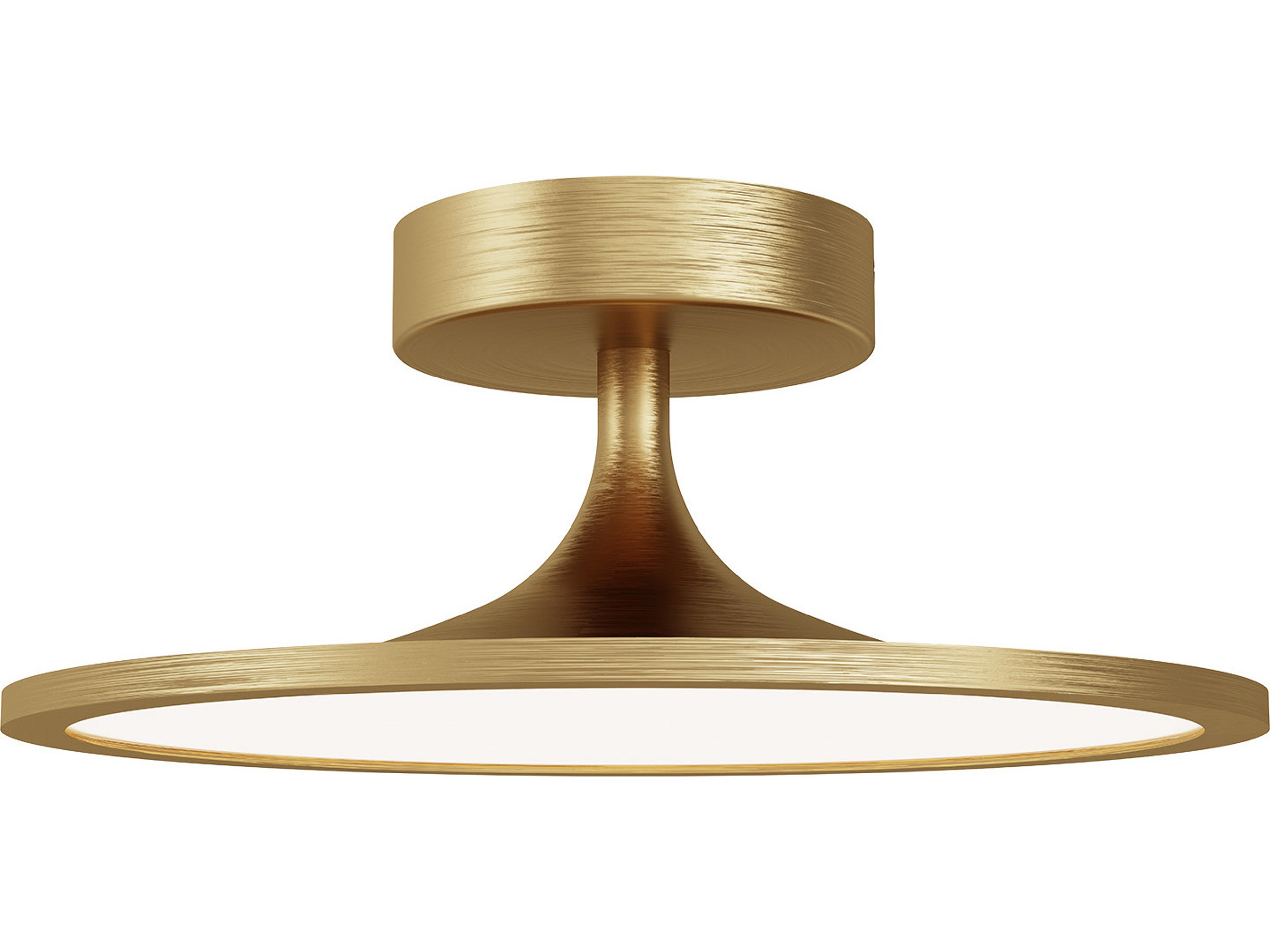 Alora Mood Issa Brushed Gold Round Semi Flush Mount