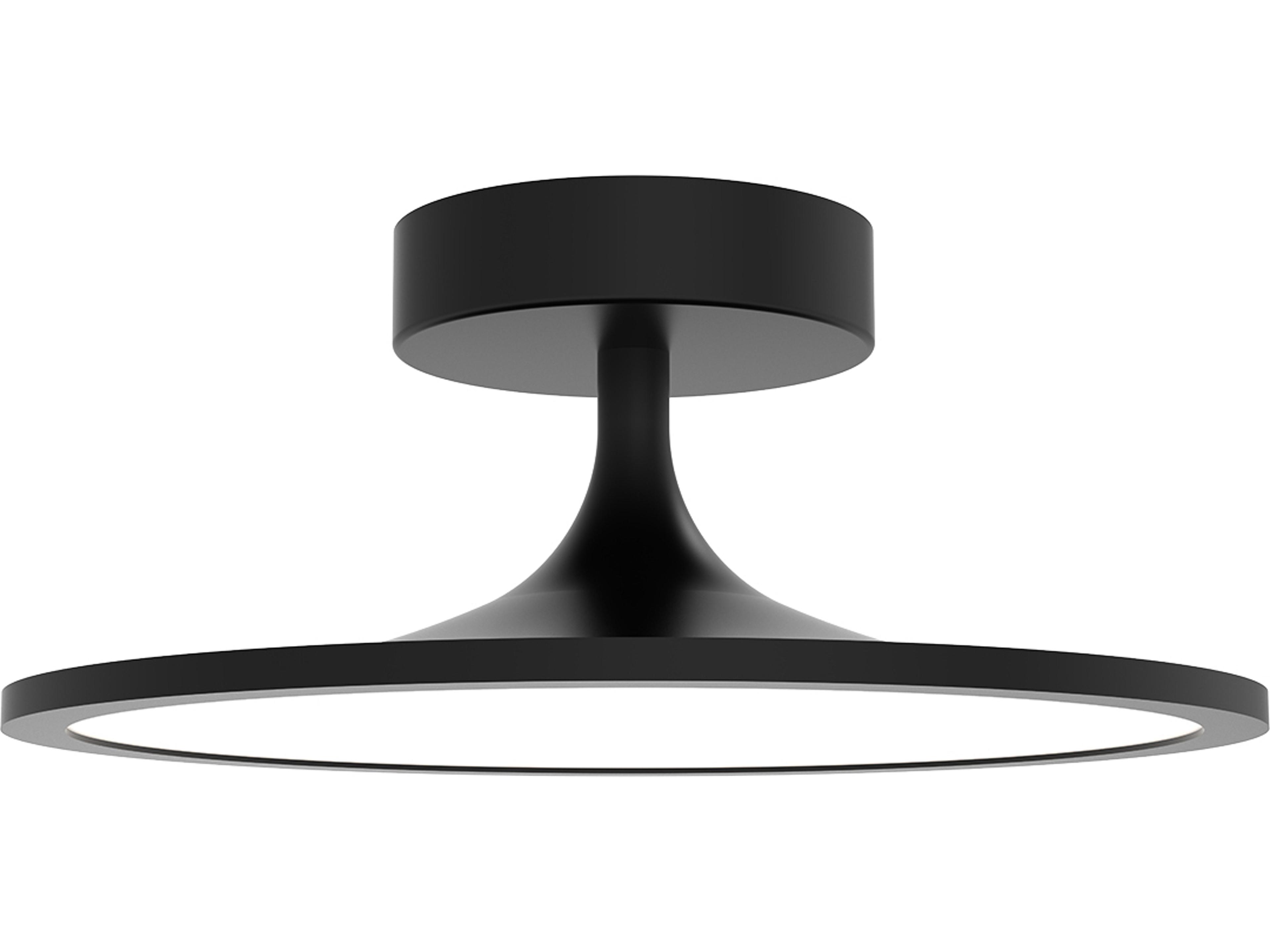 Alora Mood Issa Matte Black Round Semi Flush Mount
