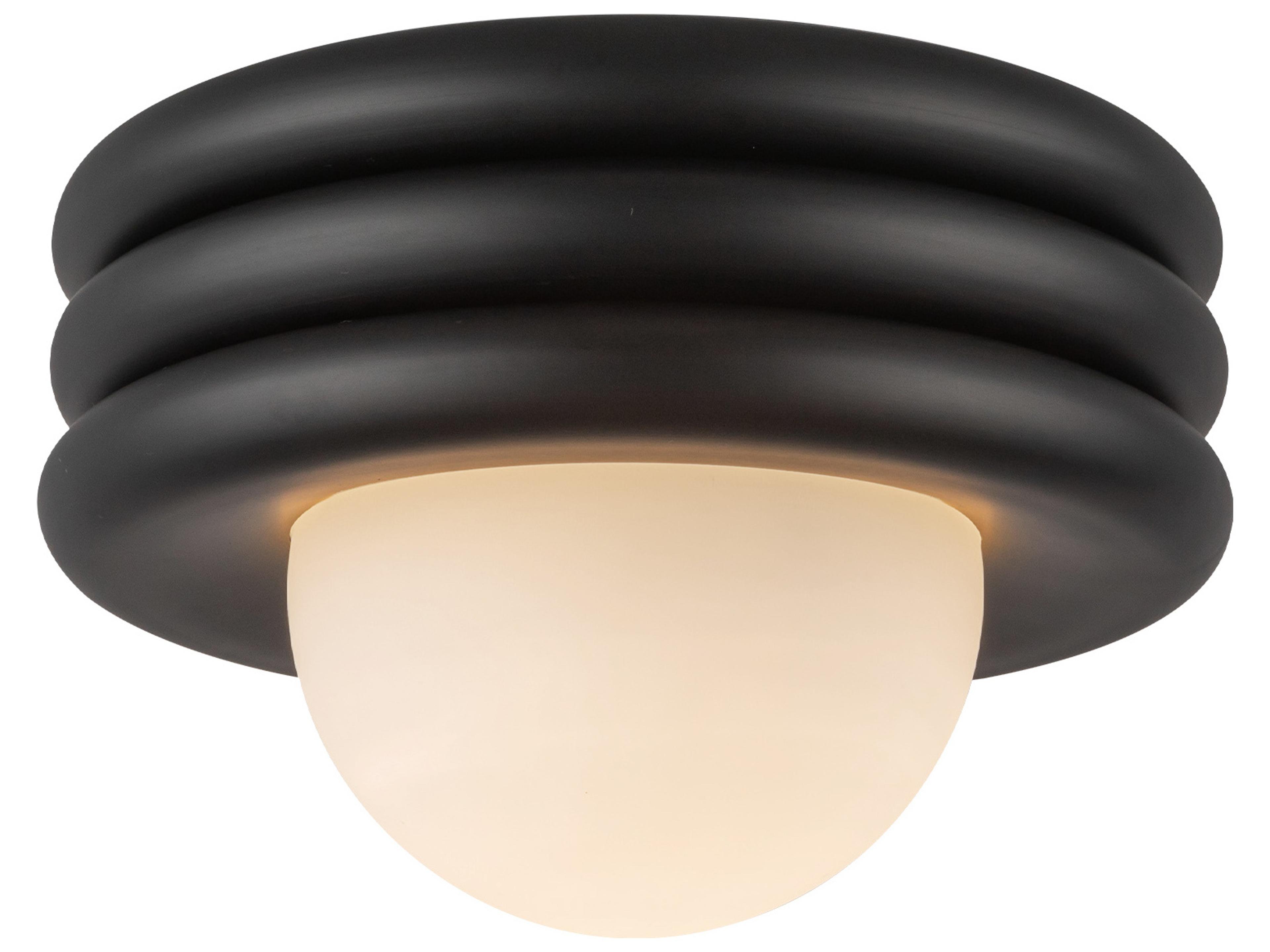 Alora Mood Harvey 1-Light Matte Black Globe Semi Flush Mount