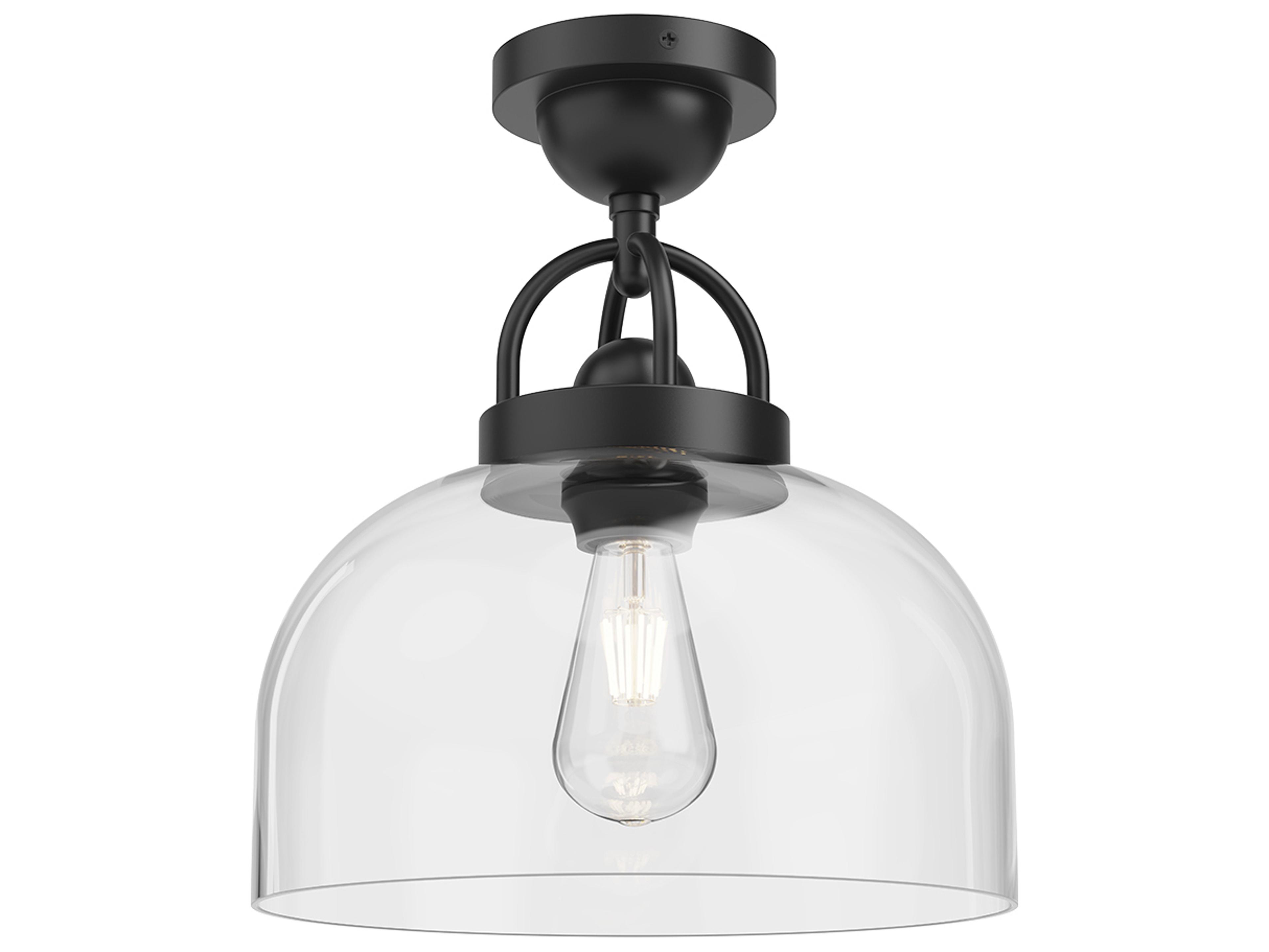 Alora Mood Lancaster 1-Light Matte Black Semi Flush Mount