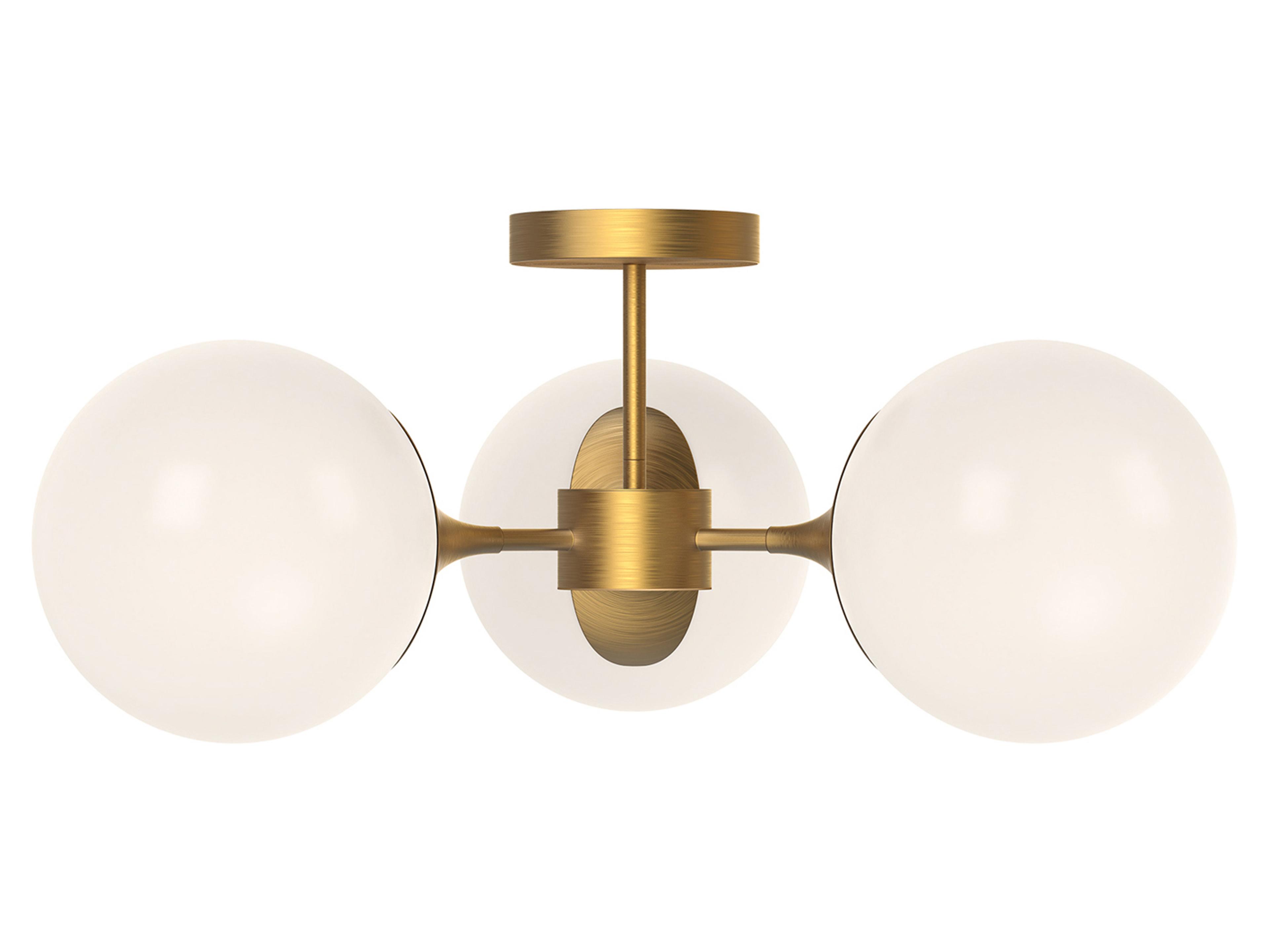 Alora Mood Nouveau 3-Light Aged Gold Globe Semi Flush Mount