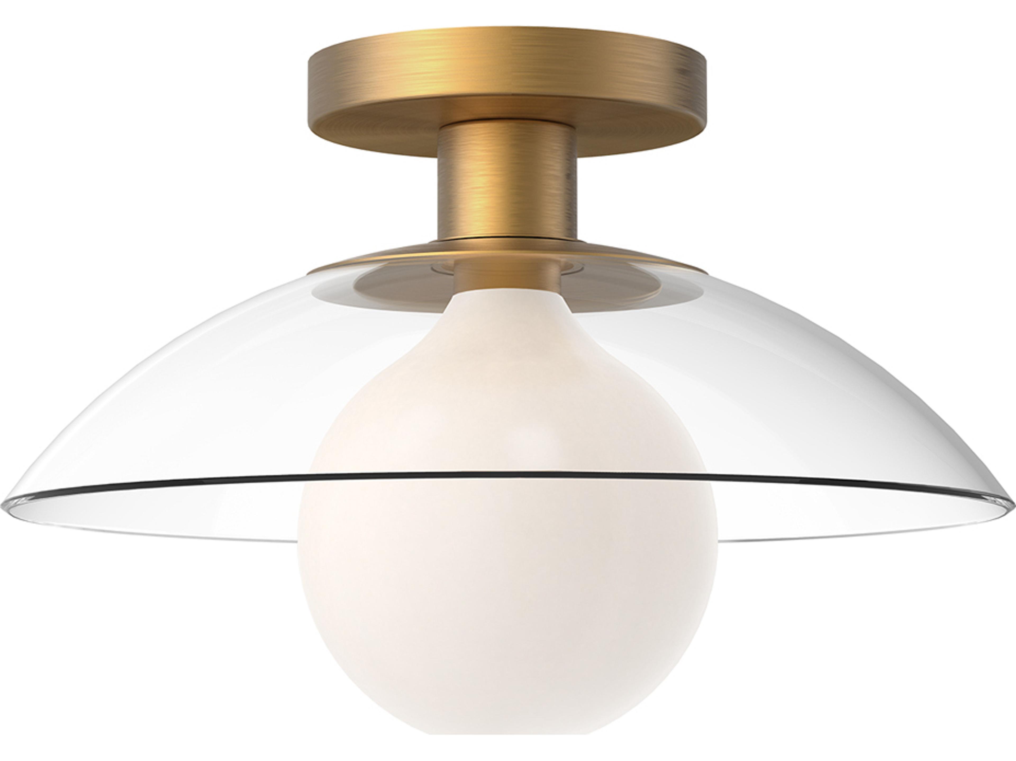 Alora Mood Francesca 1-Light Aged Gold Dome Semi Flush Mount