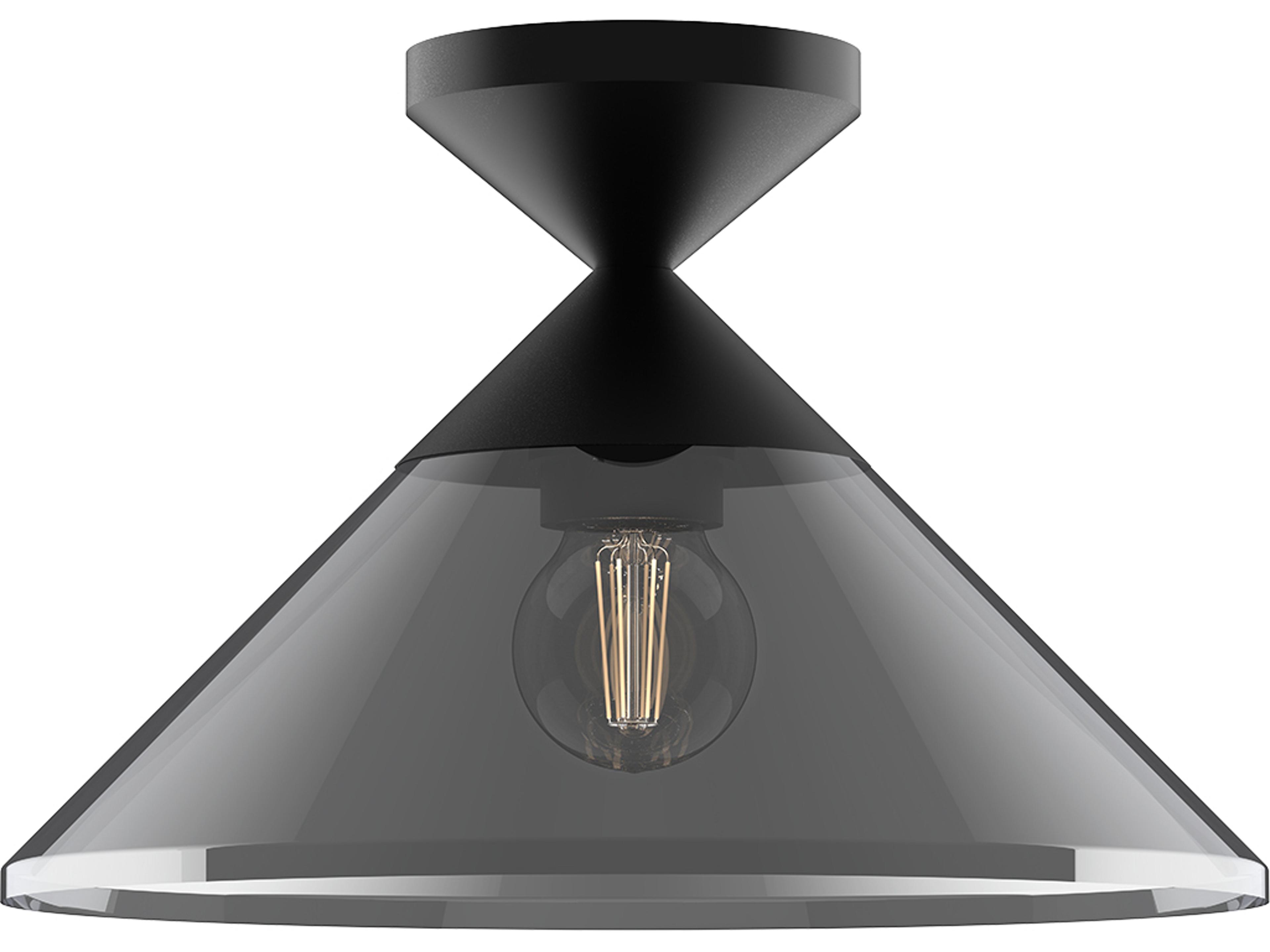 Alora Mood Mauer 1-Light Matte Black Semi Flush Mount