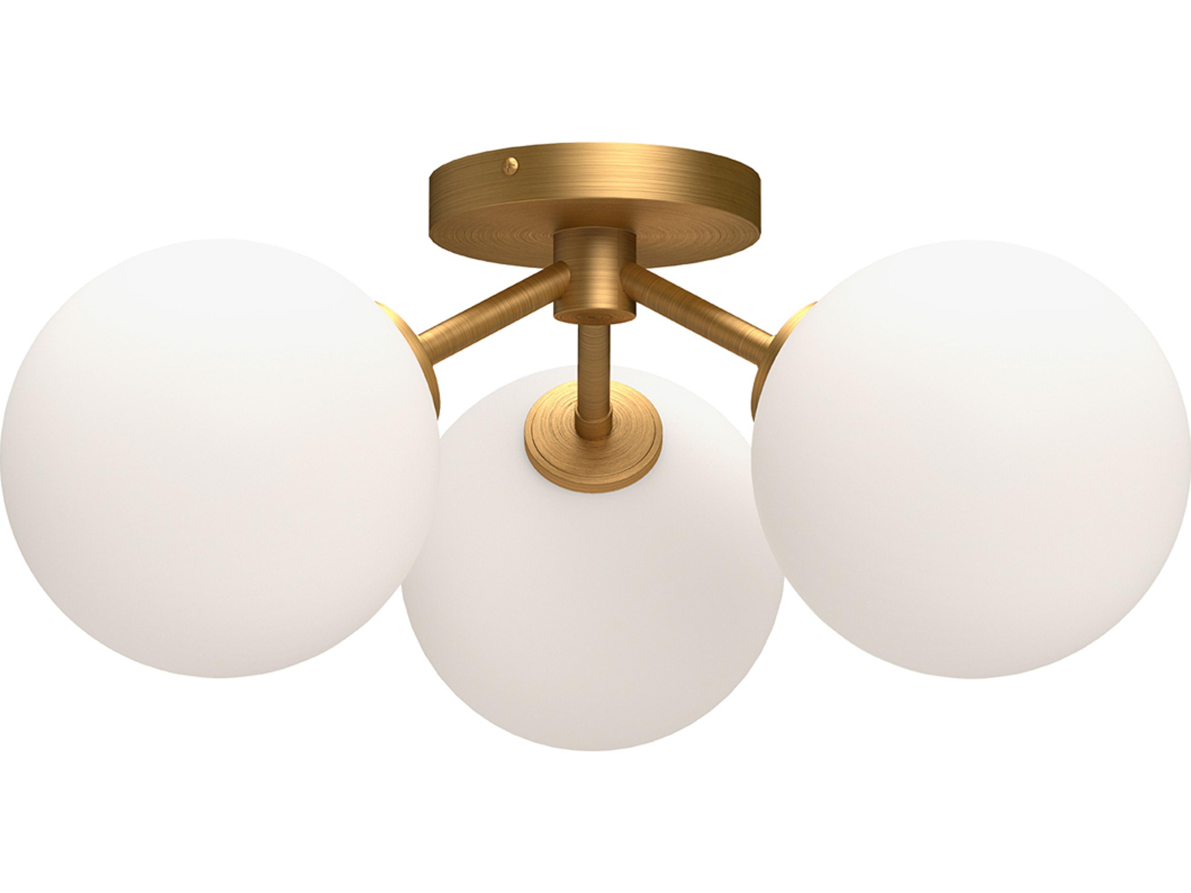 Alora Mood Cassia 3-Light Aged Gold Globe Semi Flush Mount