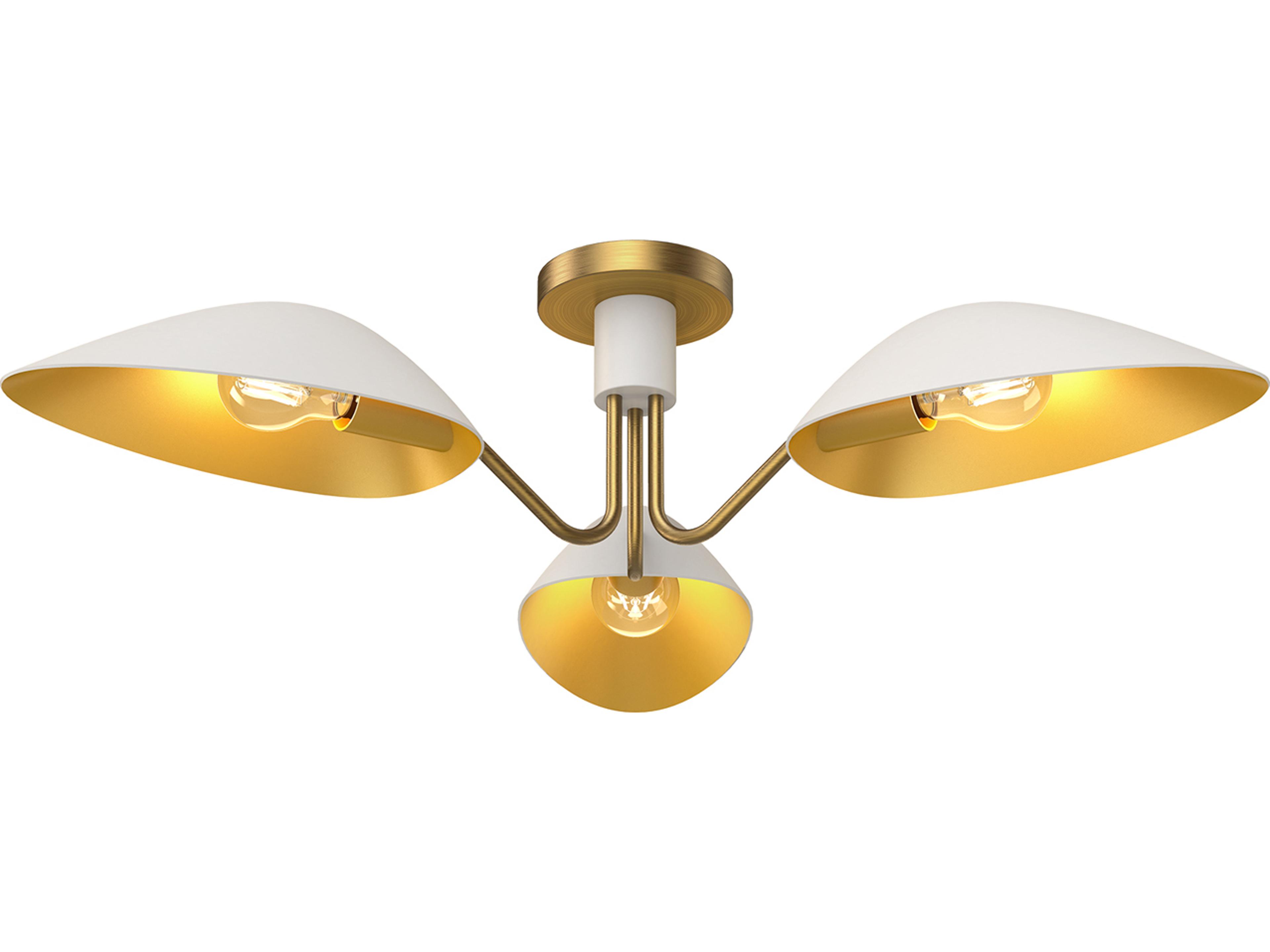 Alora Mood Oscar 3-Light Aged Gold Semi Flush Mount