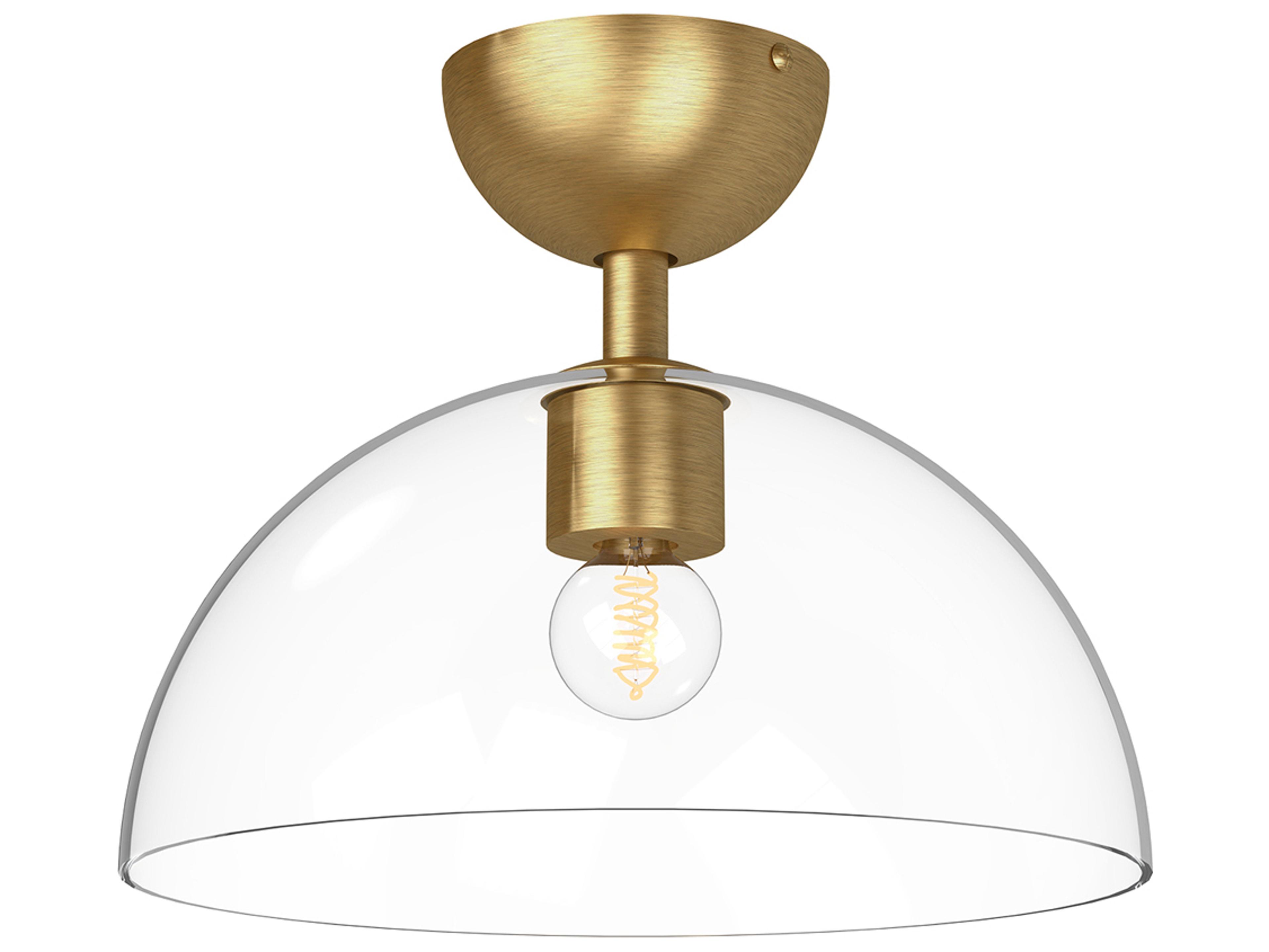Alora Mood Jude 1-Light Brushed Gold Dome Semi Flush Mount