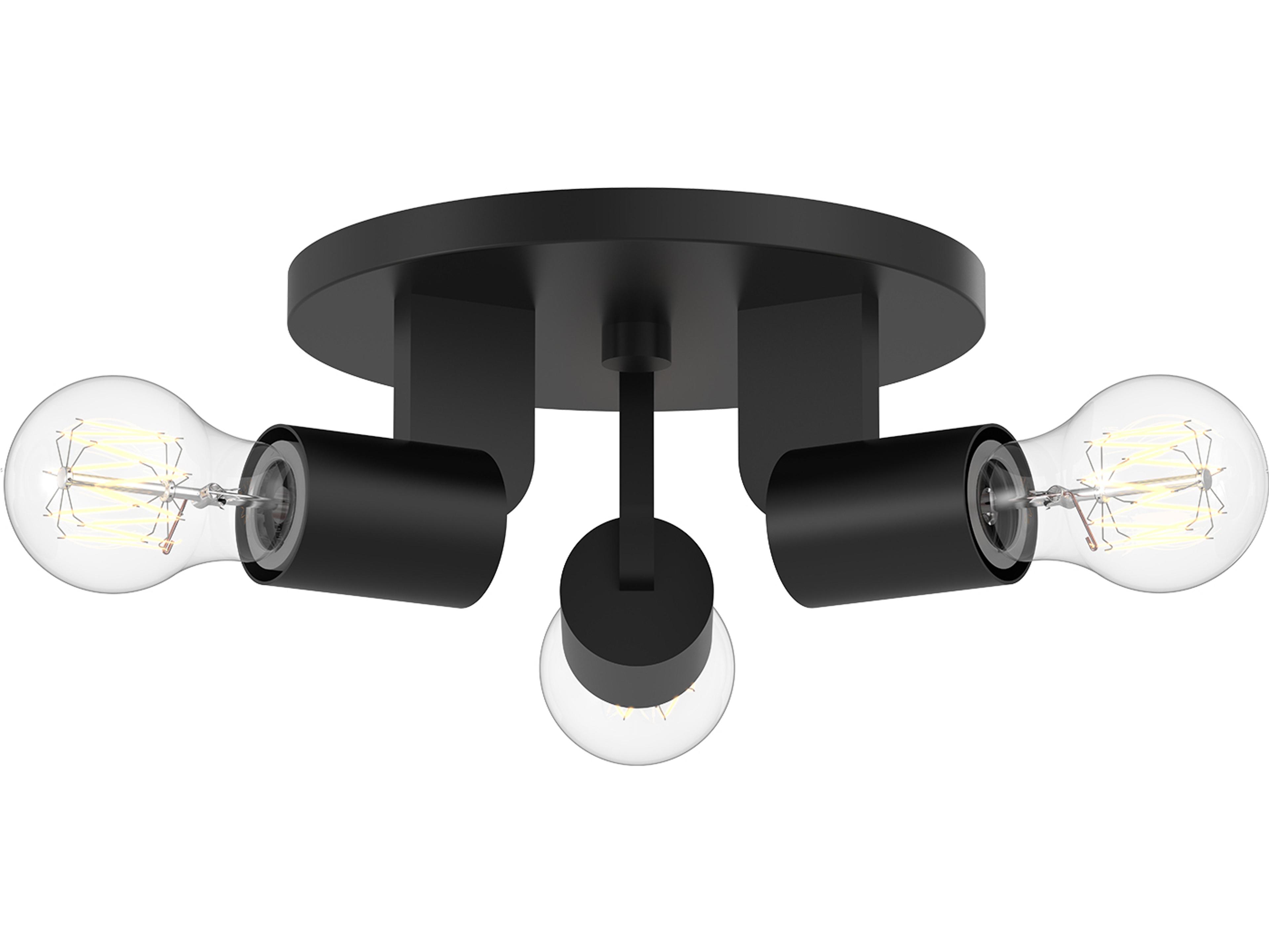 Alora Mood Claire 3-Light Matte Black Semi Flush Mount