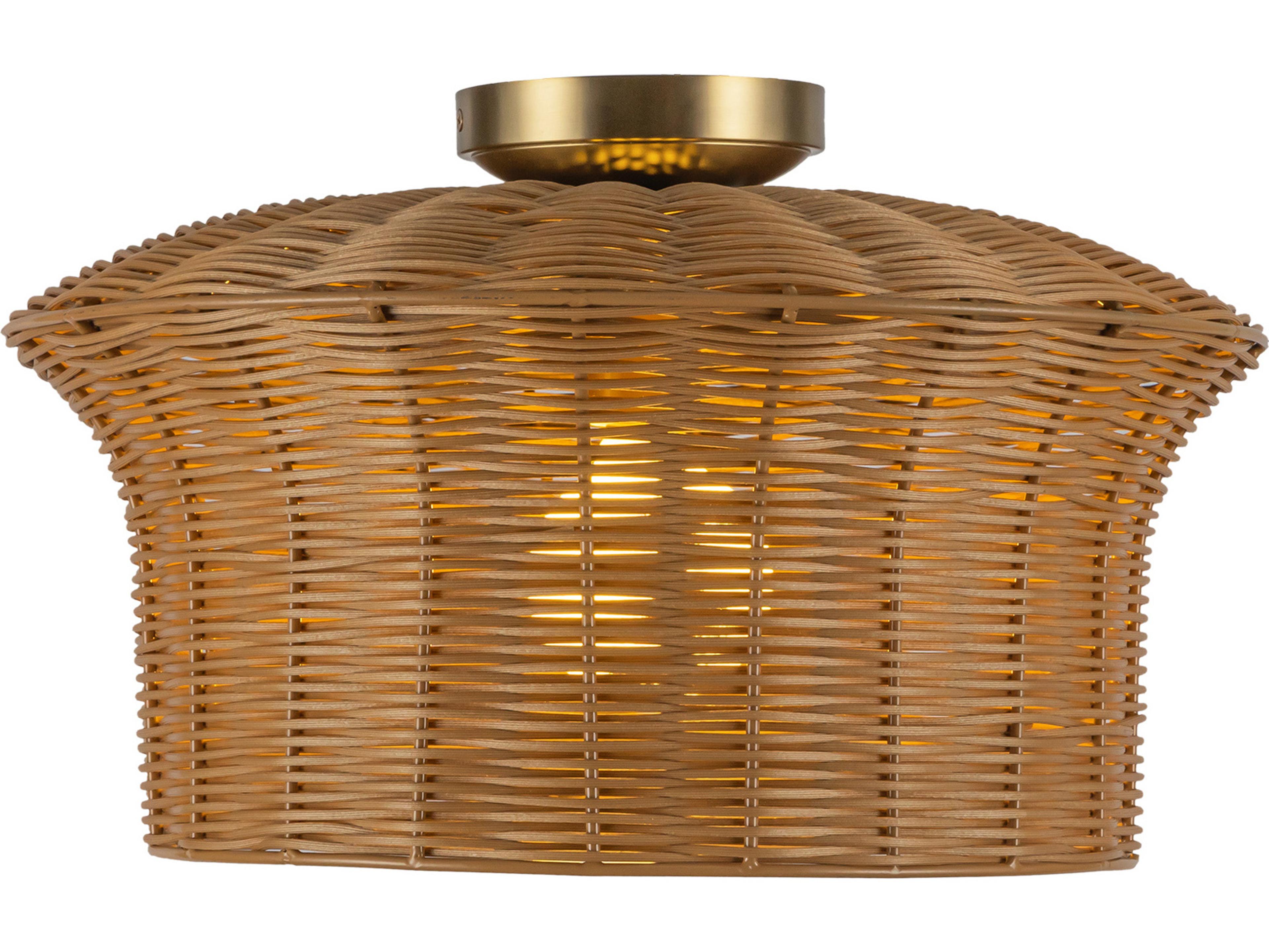 Alora Mood Kai 1-Light Brushed Gold Brown Semi Flush Mount