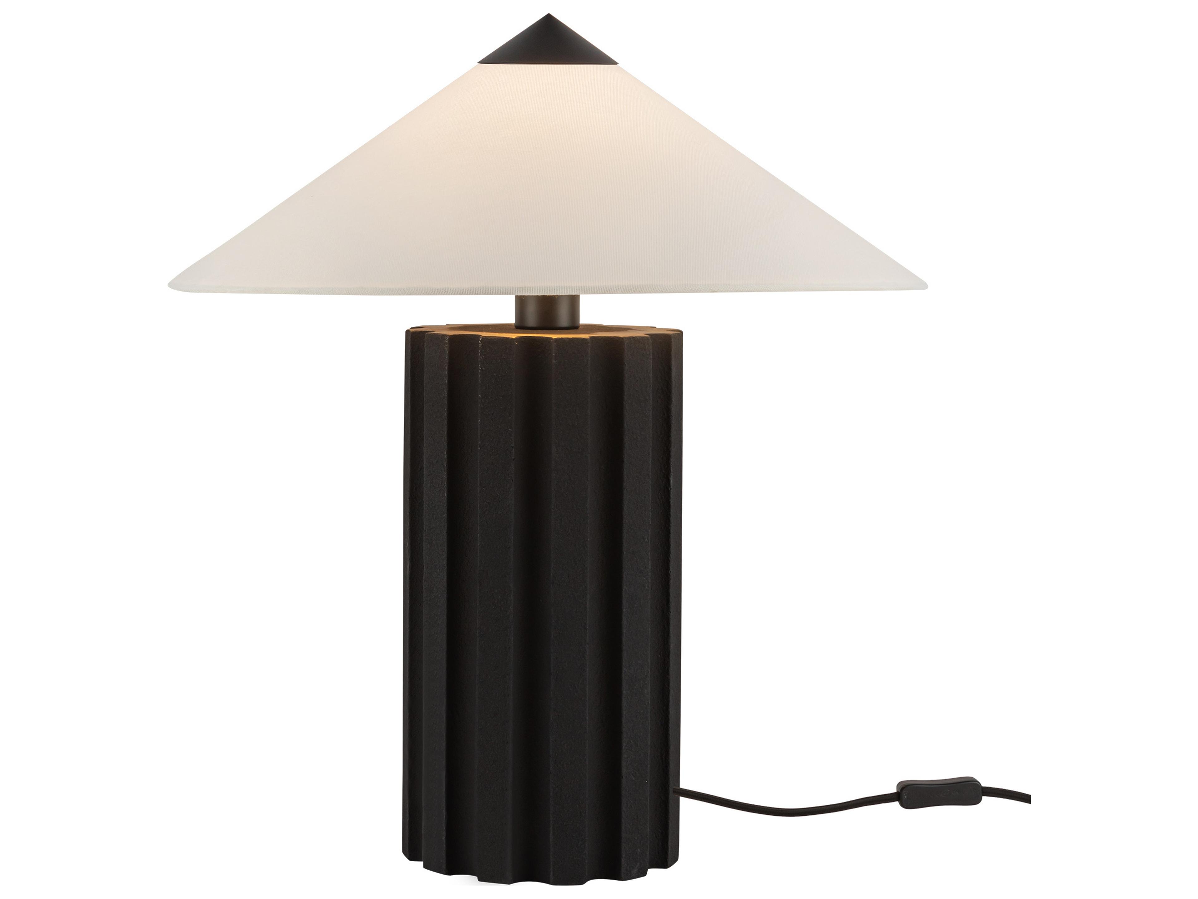 Alora Mood Ono Matte Black White Cotton Table Lamp