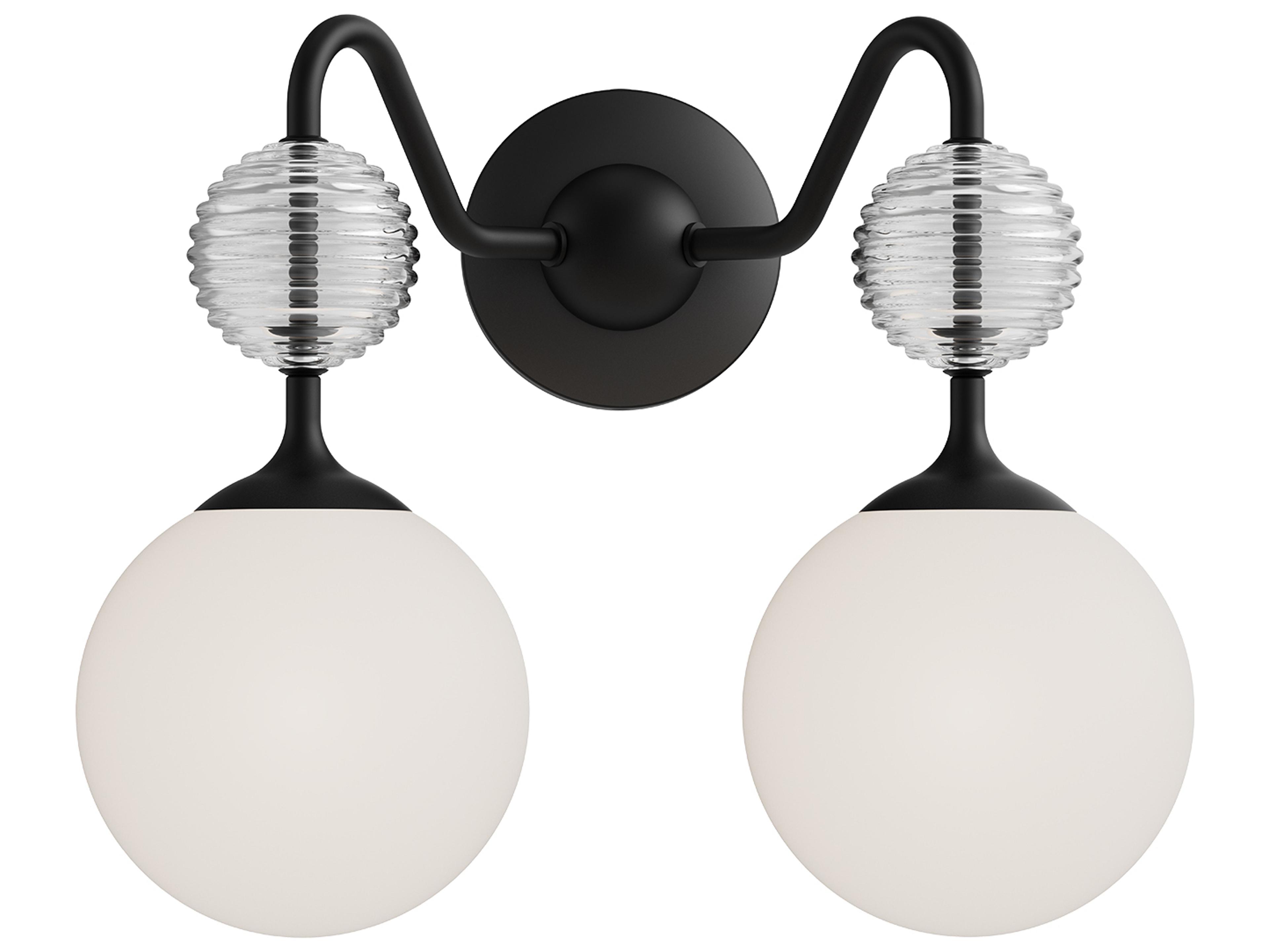 Alora Mood Celia 2-Light Matte Black Vanity Light