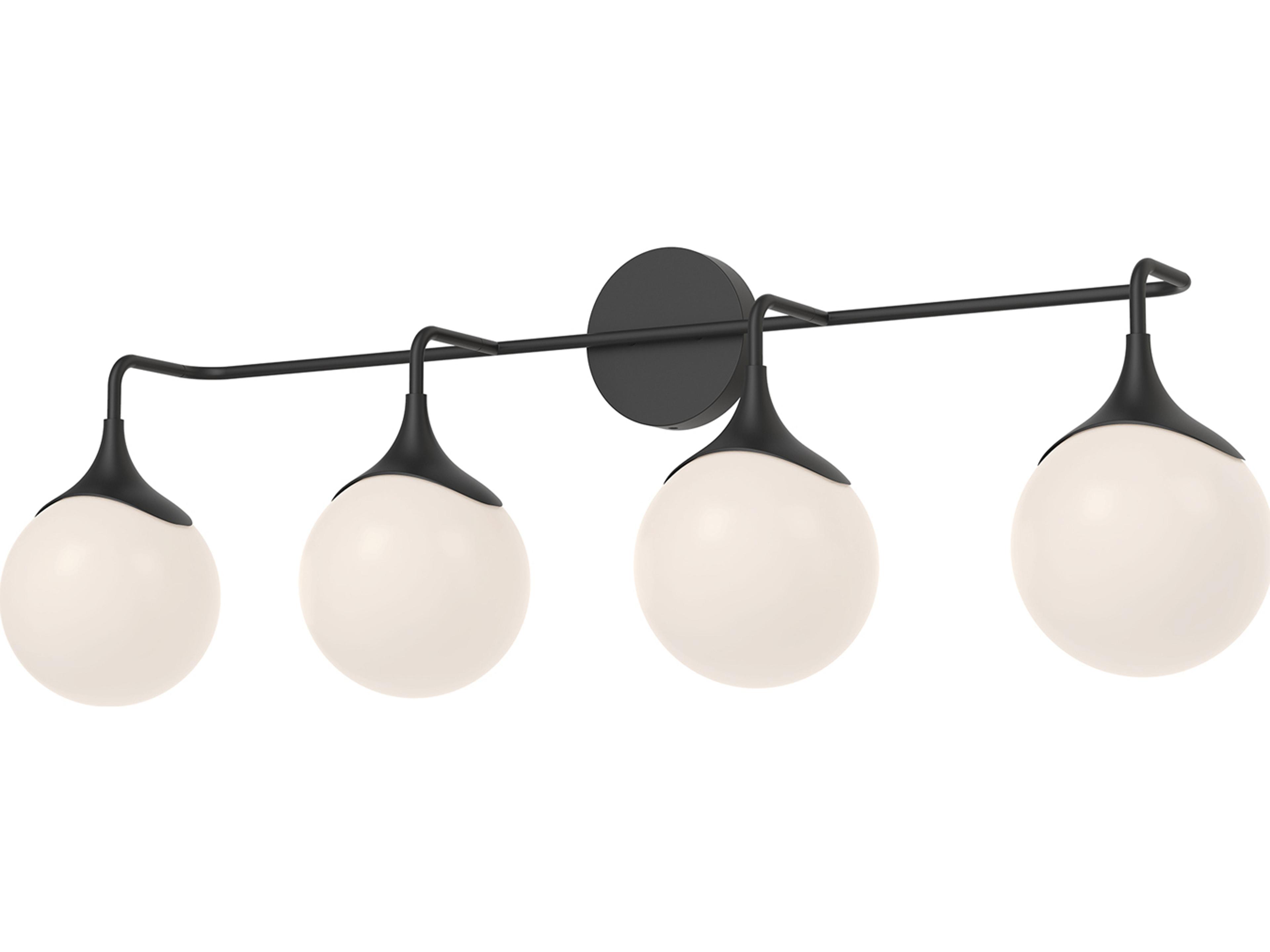 Alora Mood Nouveau 4-Light Matte Black Vanity Light