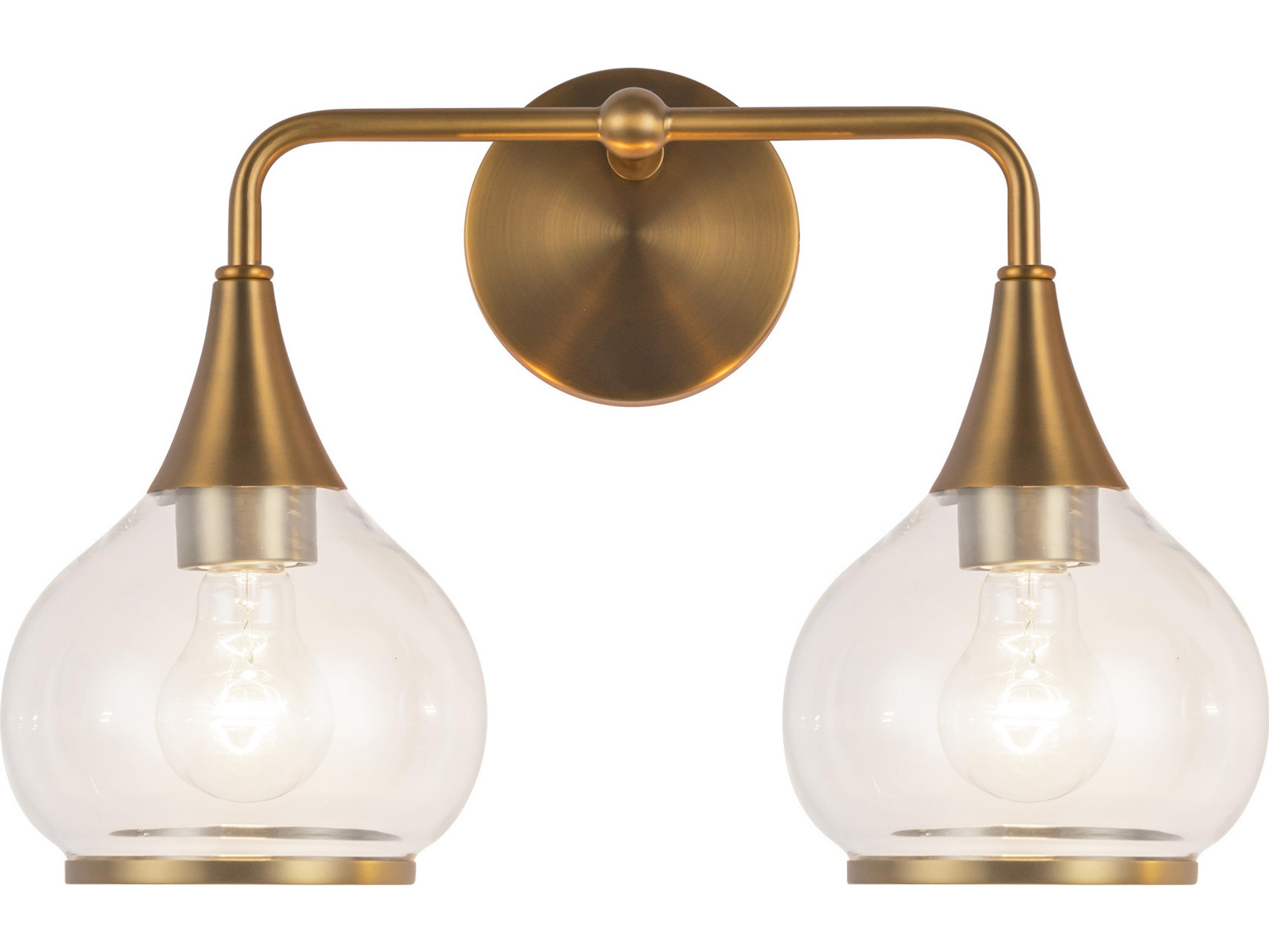 Alora Mood Hazel 2-Light Aged Gold Vanity Light