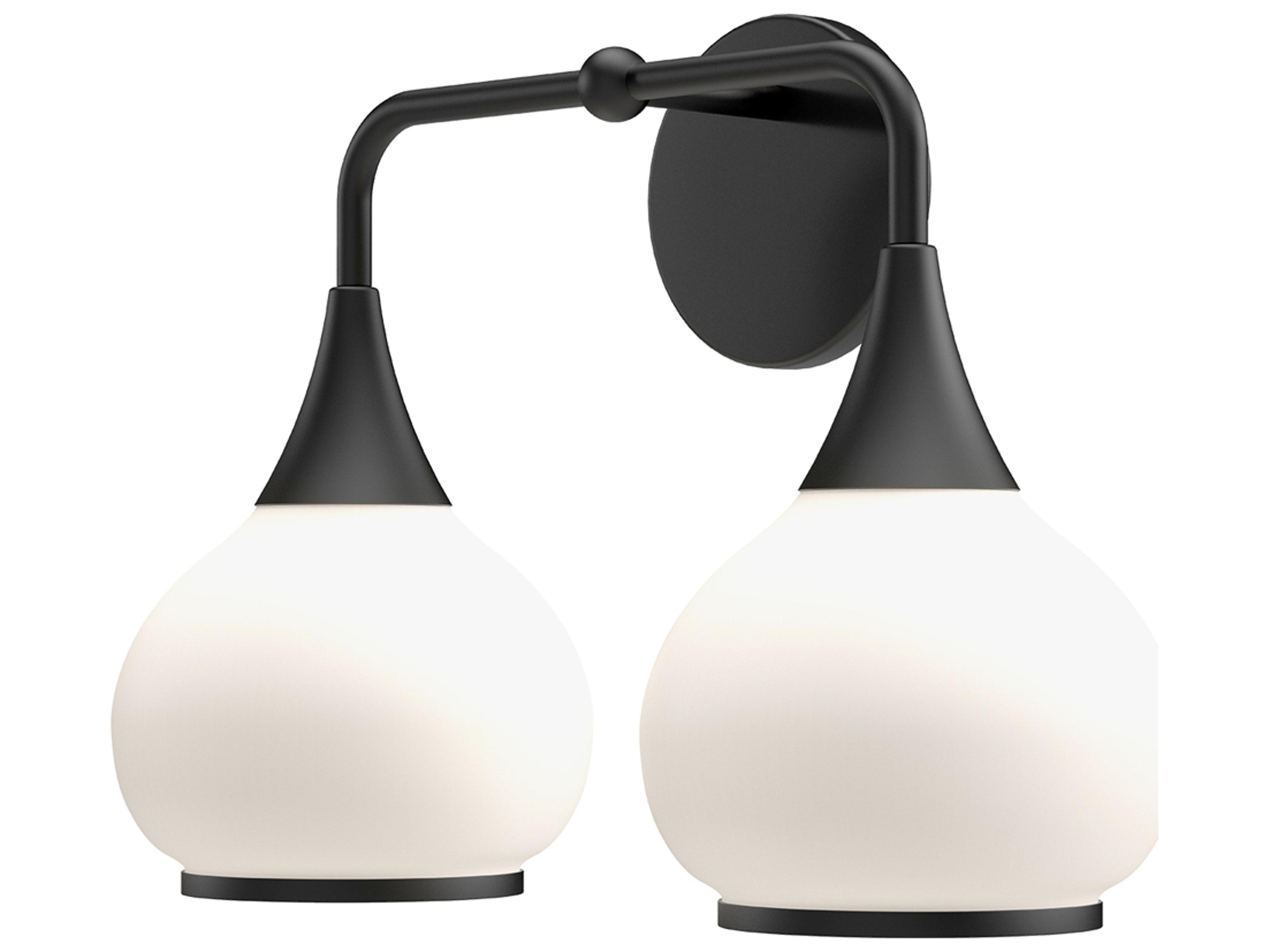 Alora Mood Hazel 2-Light Matte Black Vanity Light