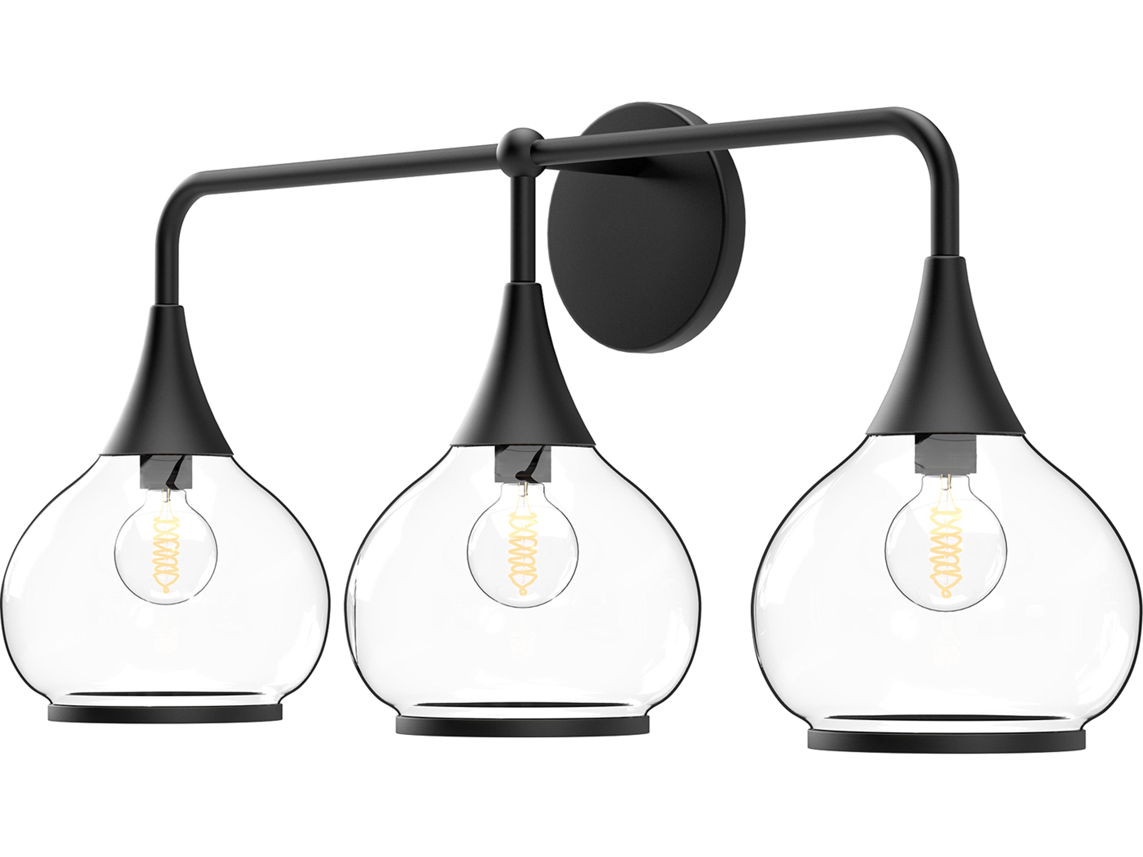 Alora Mood Hazel 3-Light Matte Black Vanity Light