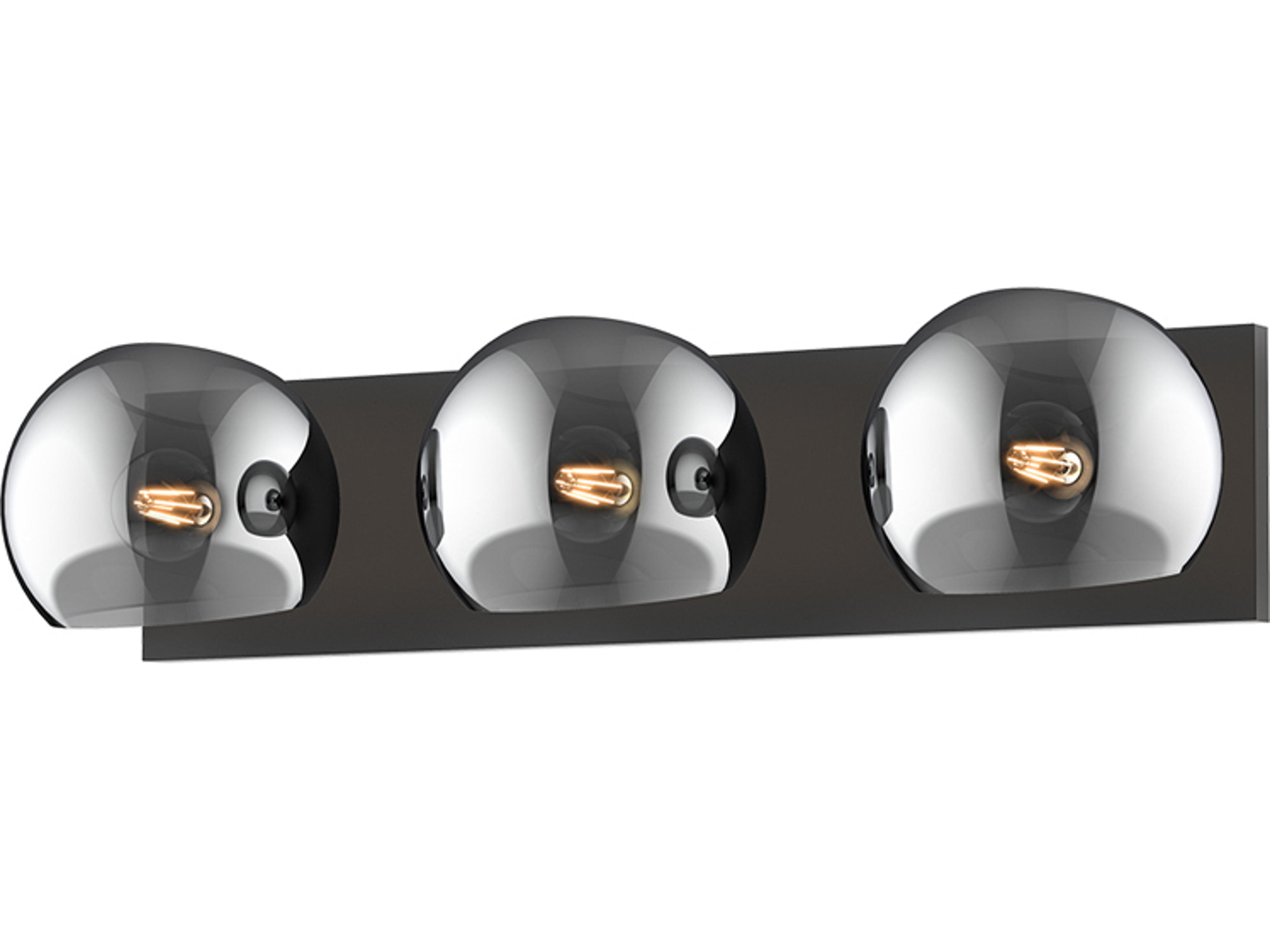 Willow 3-Light Matte Black Vanity Light