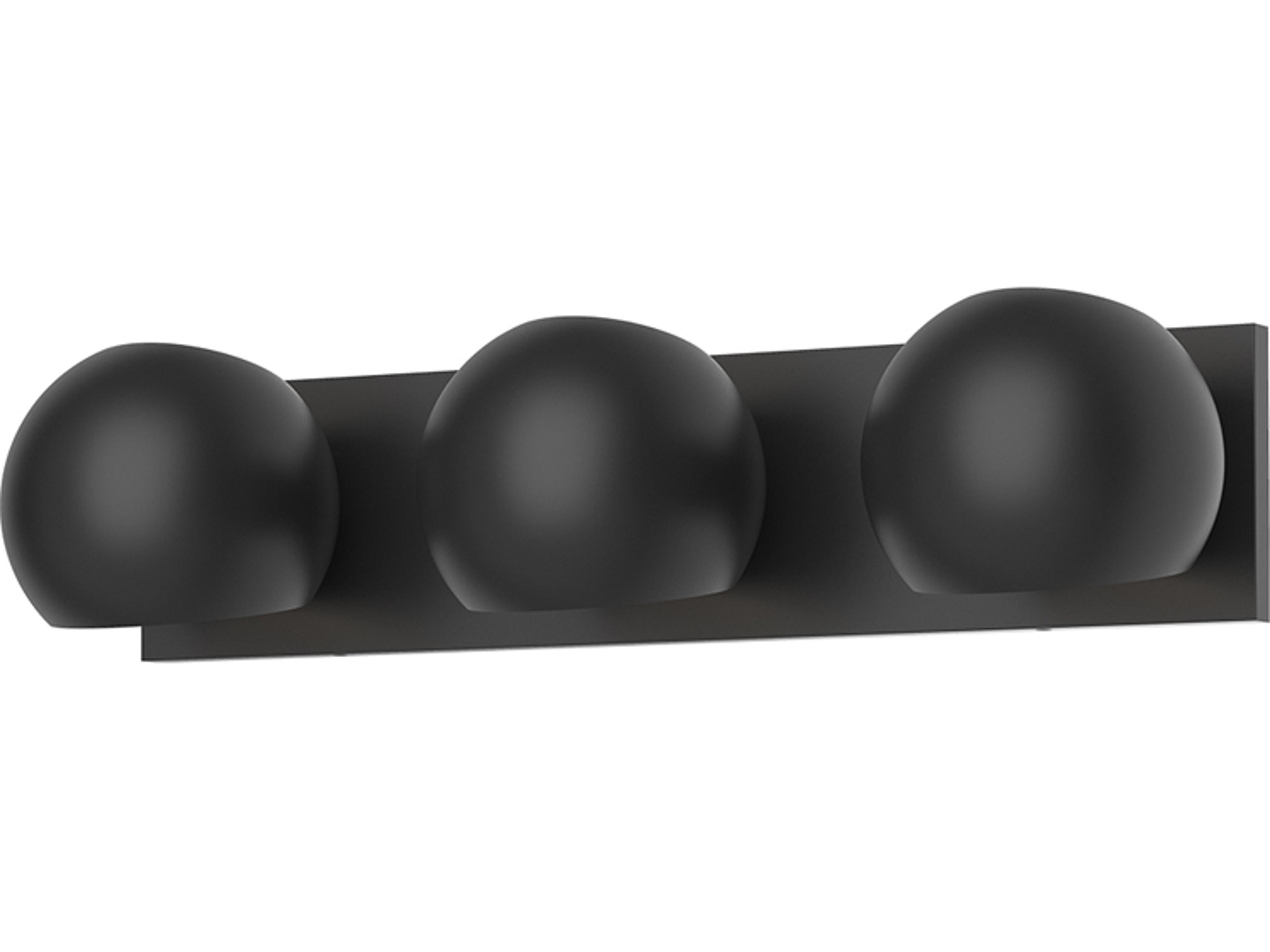 Willow 3-Light Matte Black Vanity Light