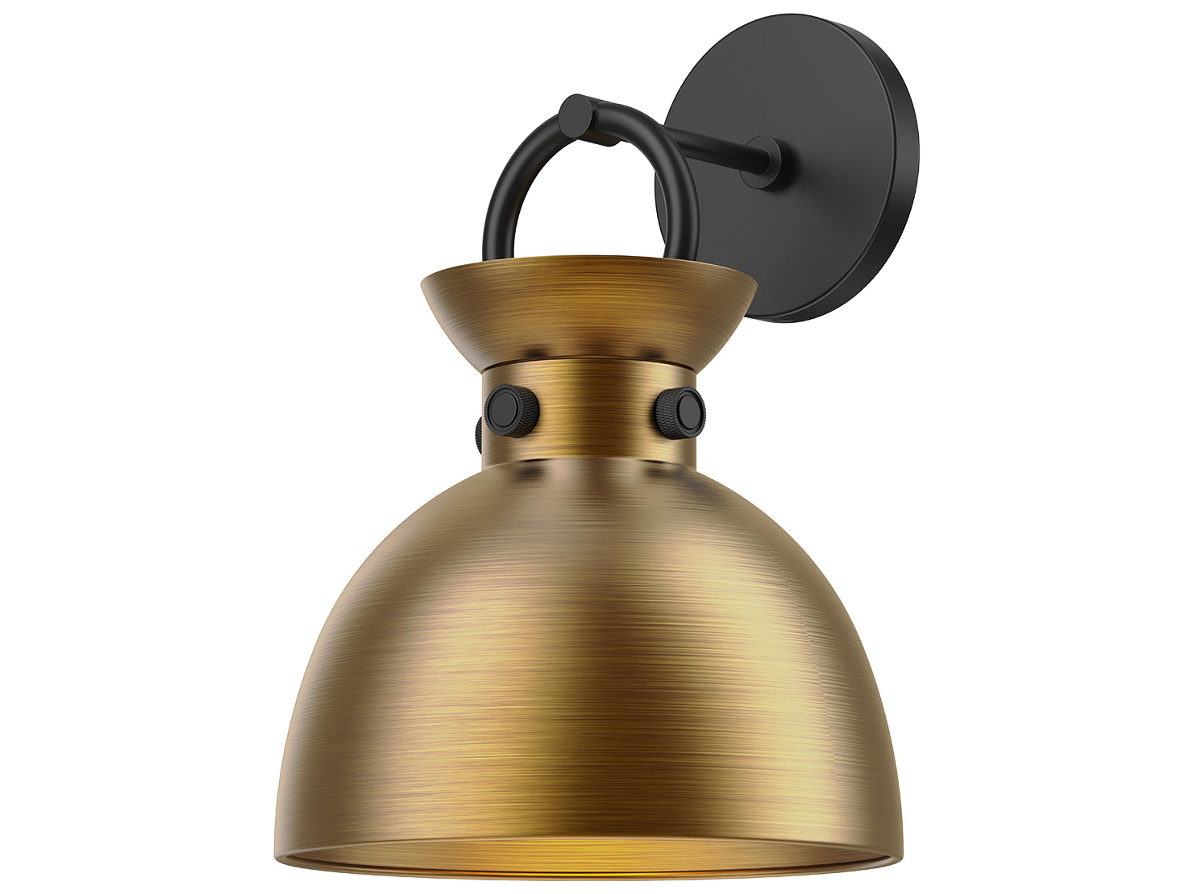 Alora Mood Waldo 1-Light Matte Black Aged Gold Wall Sconce