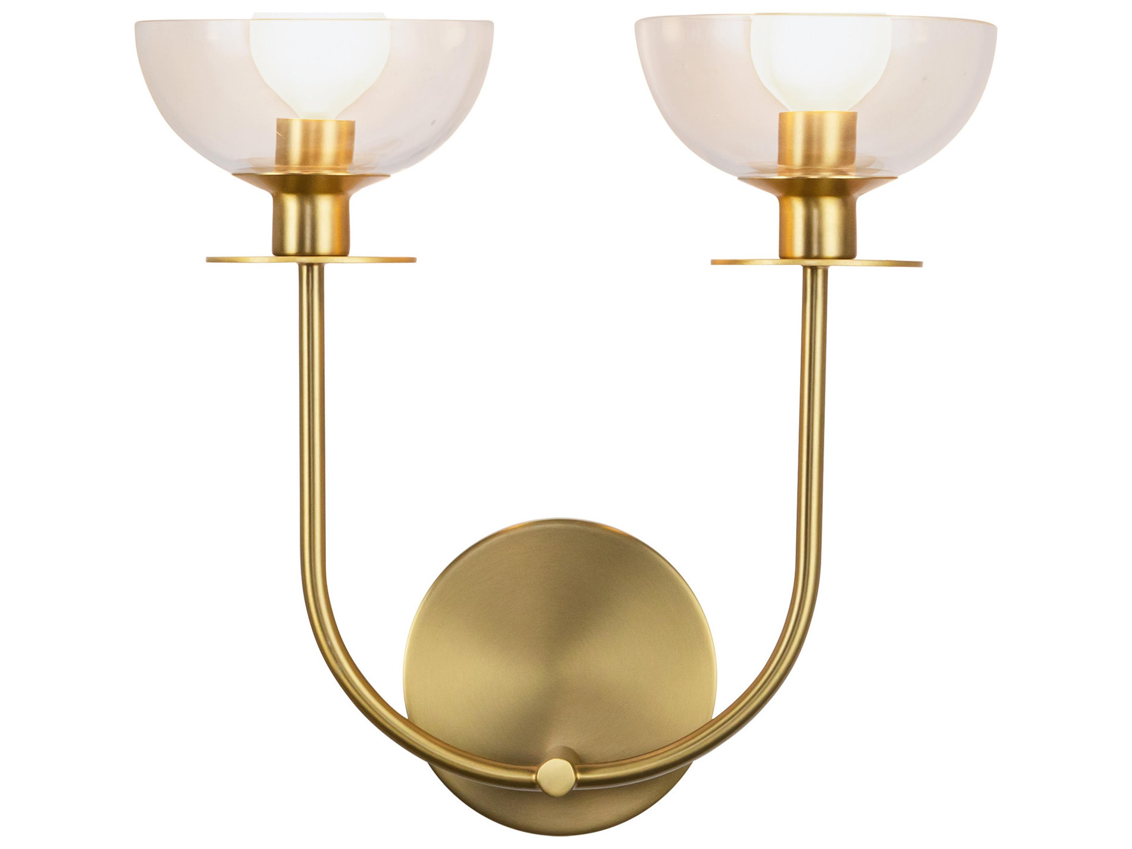 Alora Mood Sylvia 2-Light Brushed Gold Wall Sconce