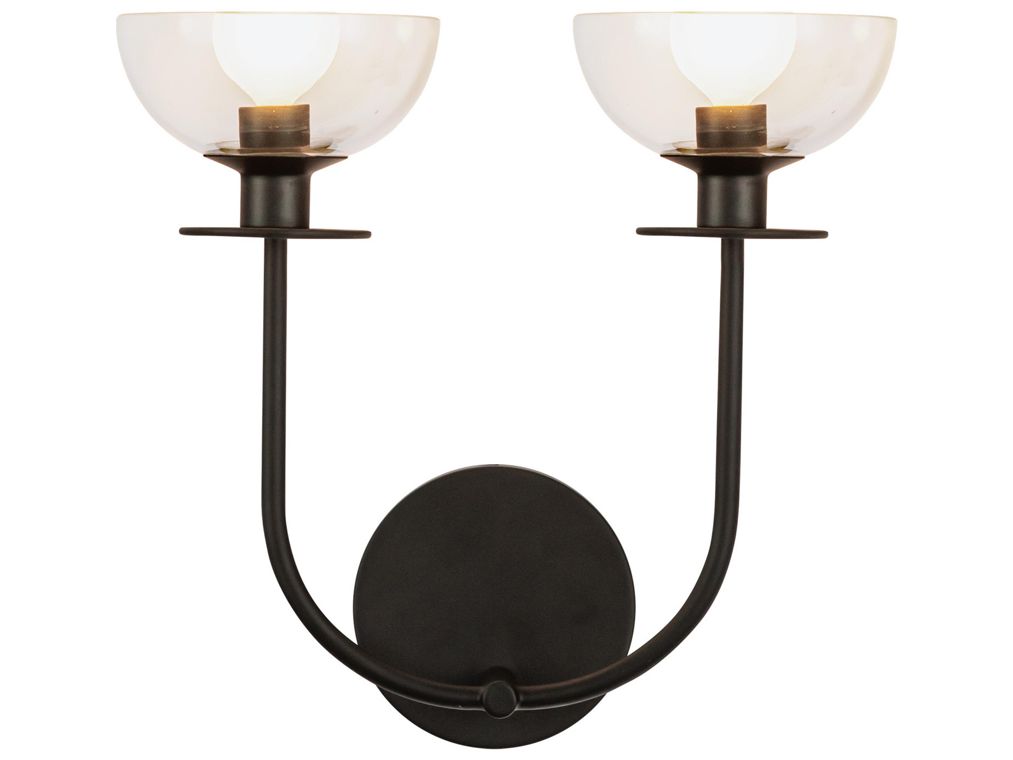 Alora Mood Sylvia 2-Light Matte Black Wall Sconce