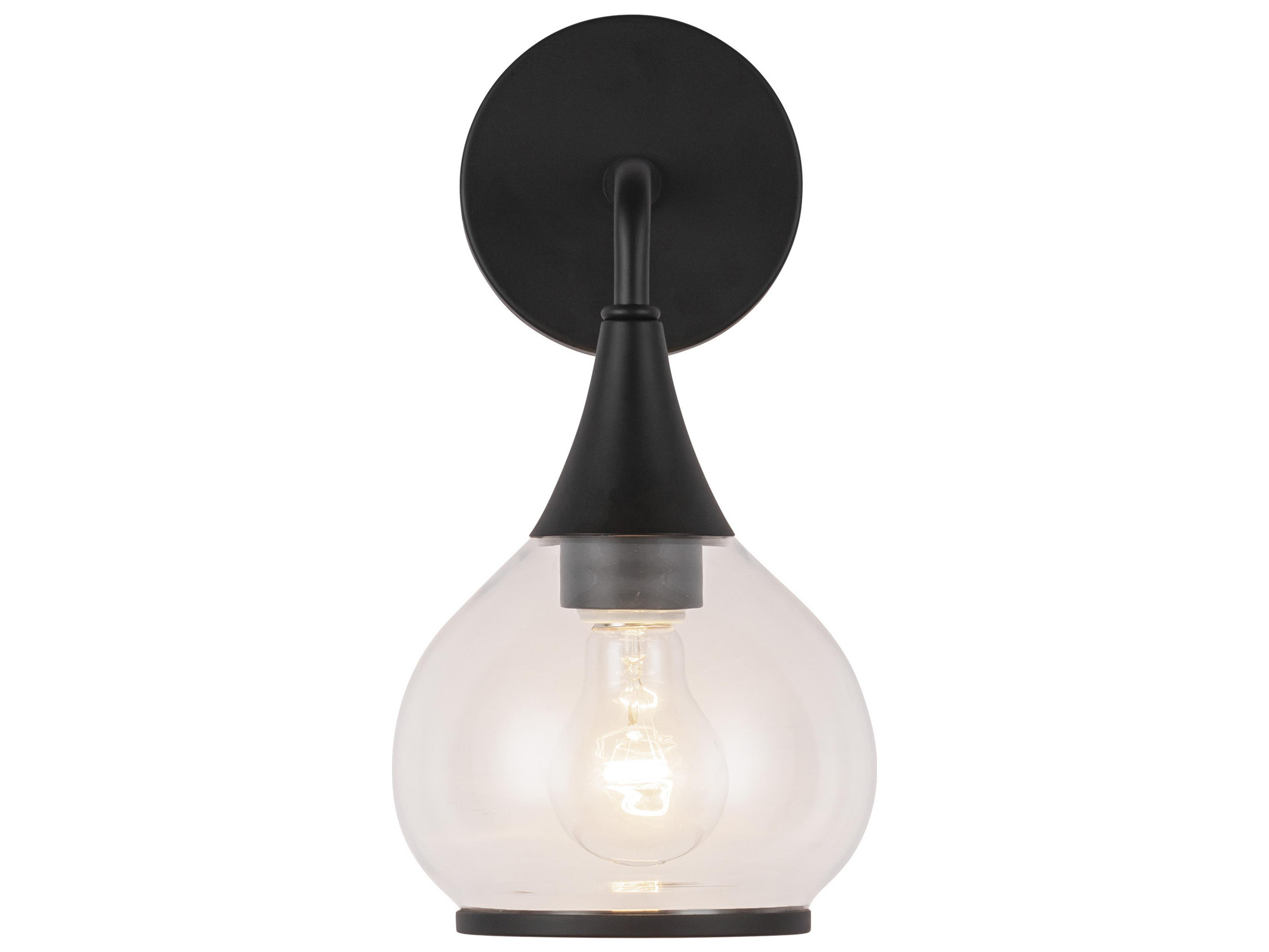 Alora Mood Hazel 1-Light Matte Black Wall Sconce