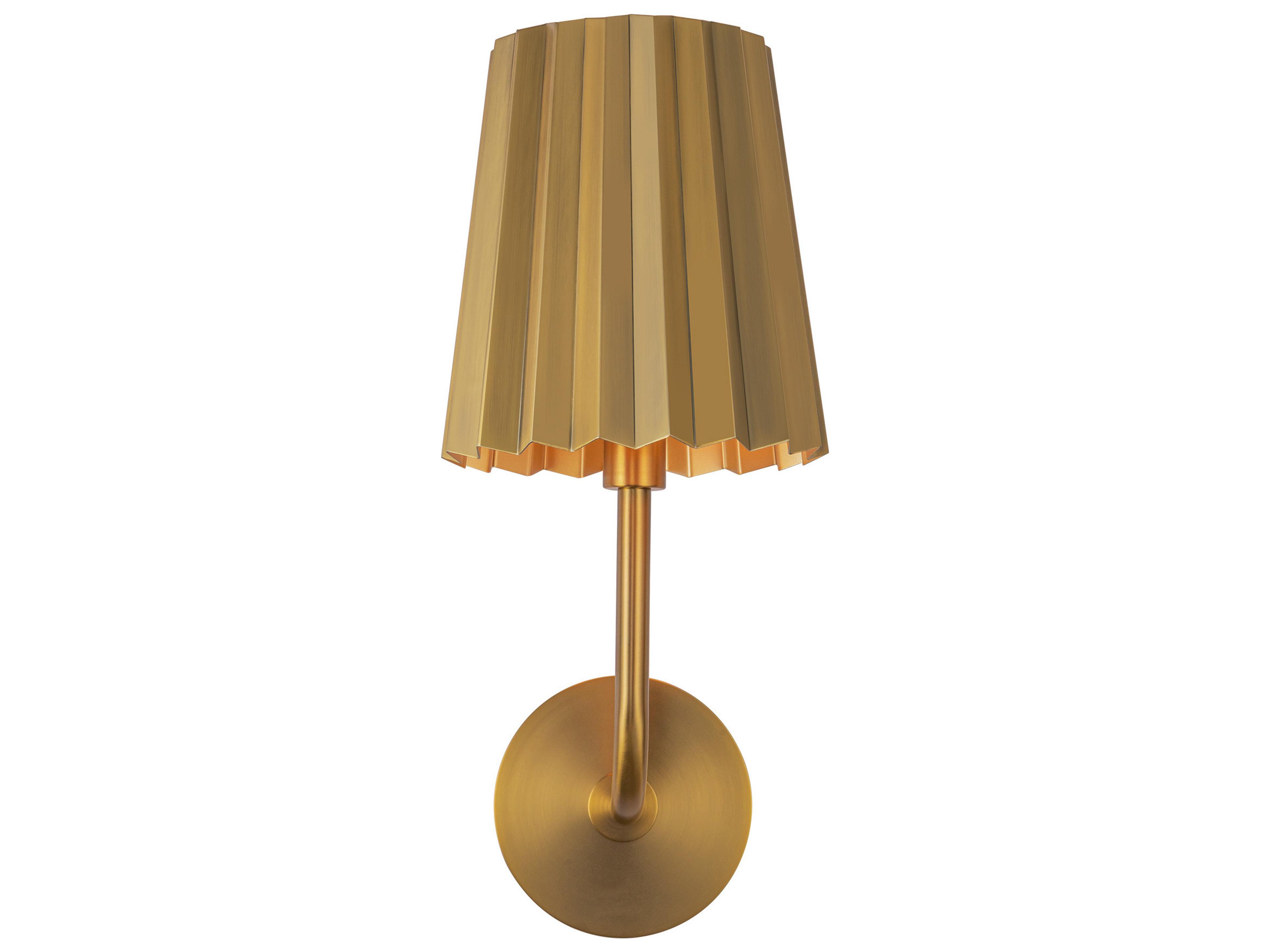 Alora Mood Plisse 1-Light Aged Gold Wall Sconce