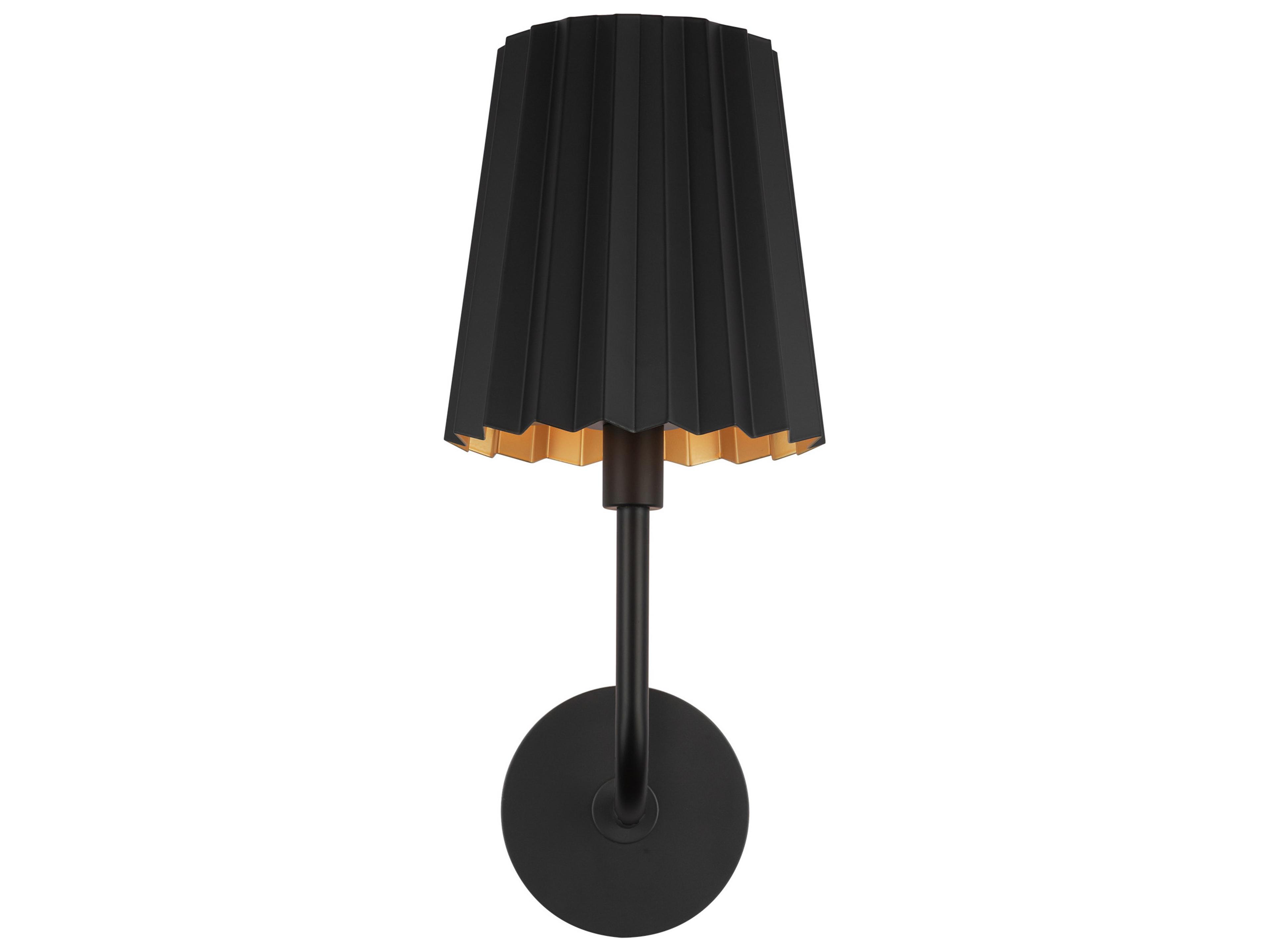 Alora Mood Plisse 1-Light Matte Black Wall Sconce