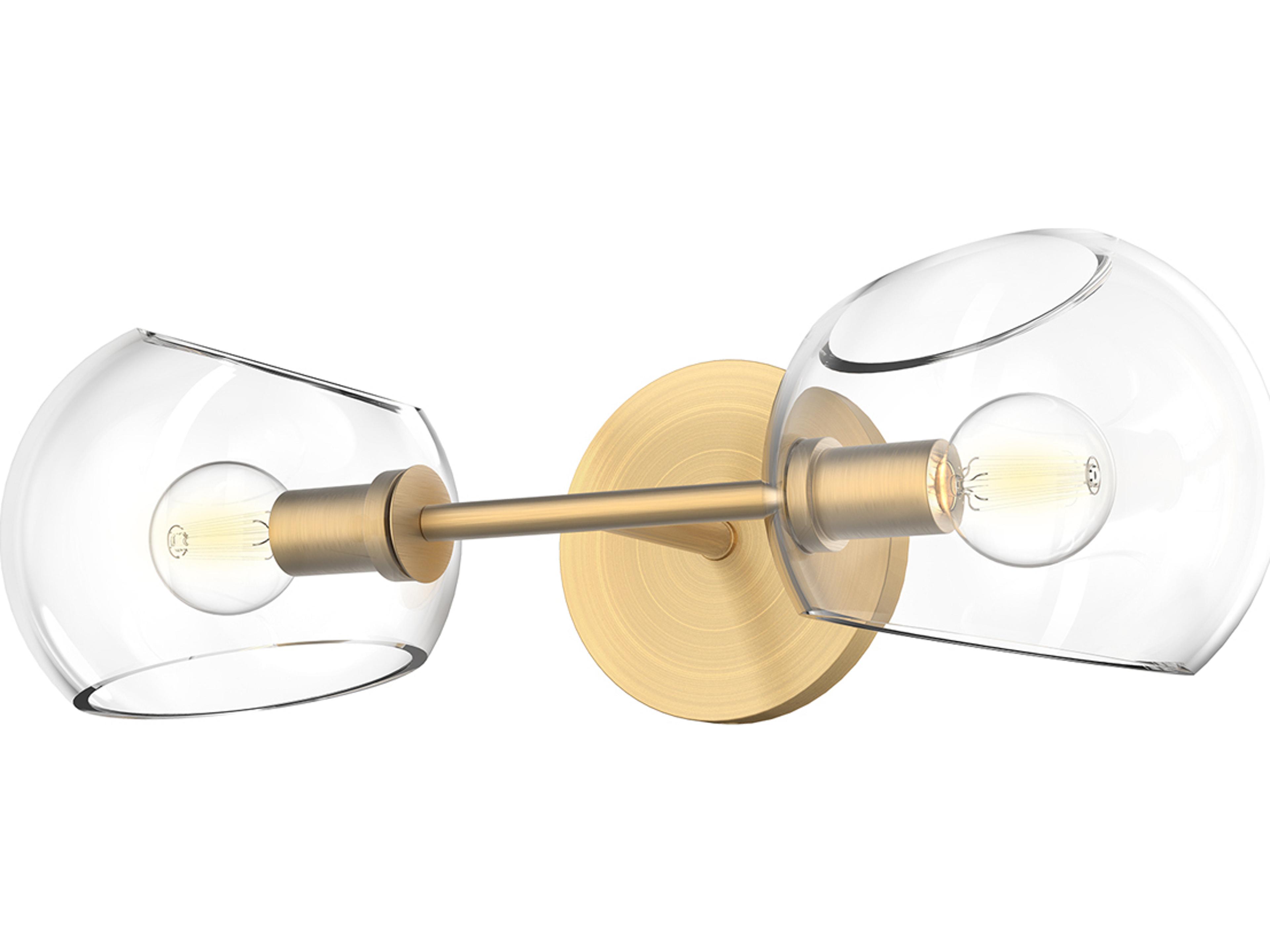 Alora Mood Willow 2-Light Brushed Gold Wall Sconce