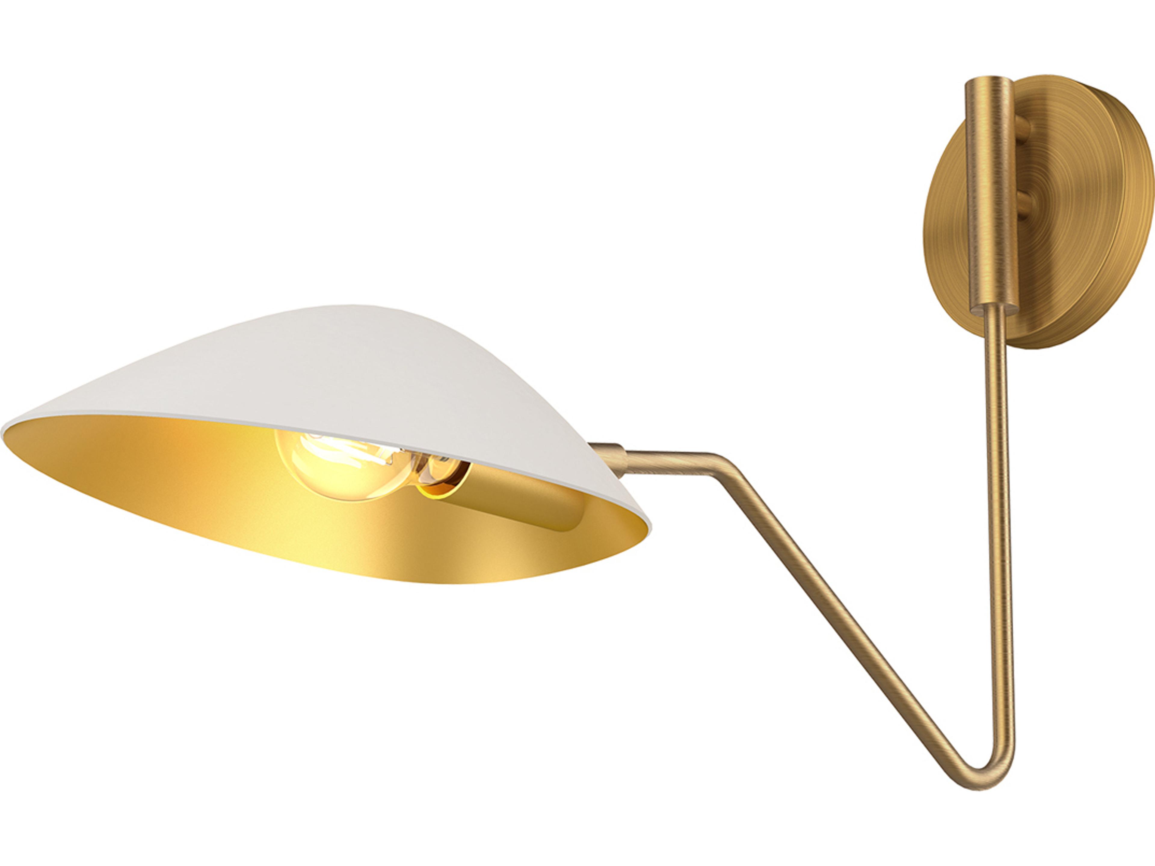 Alora Mood Oscar 1-Light Aged Gold Swing Wall Sconce