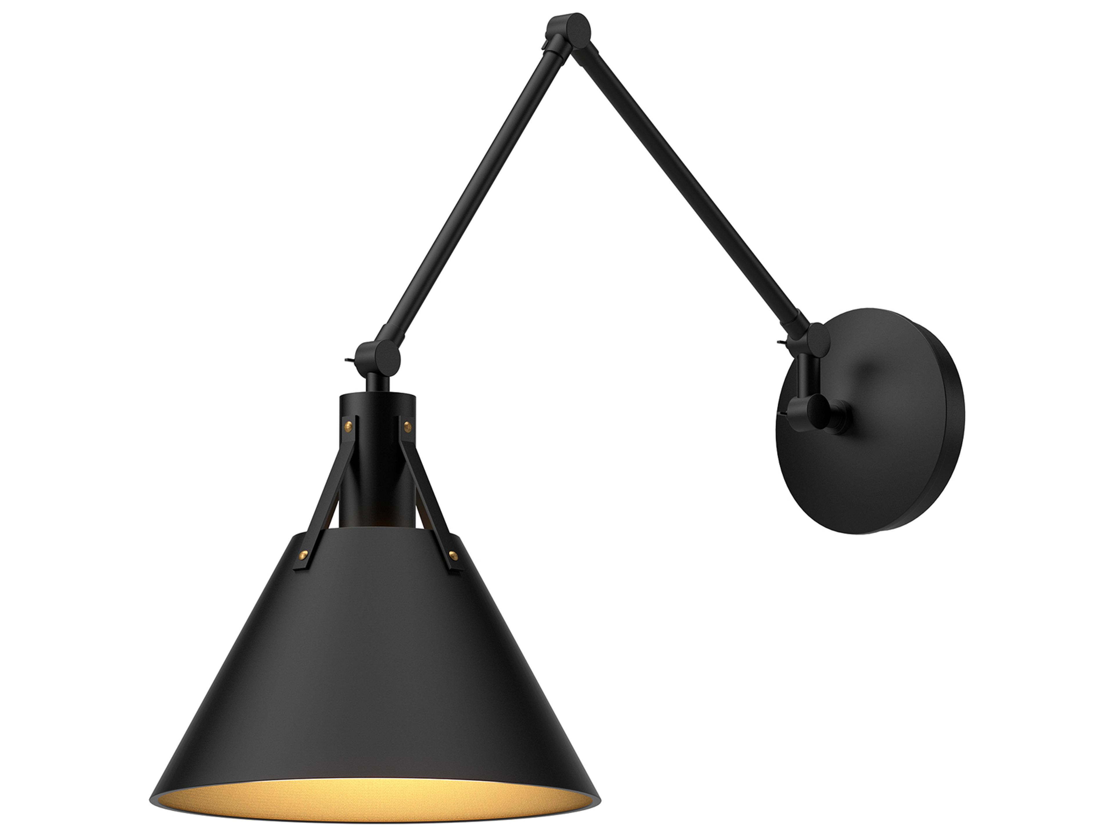Alora Mood Archer 1-Light Matte Black Swing Wall Sconce