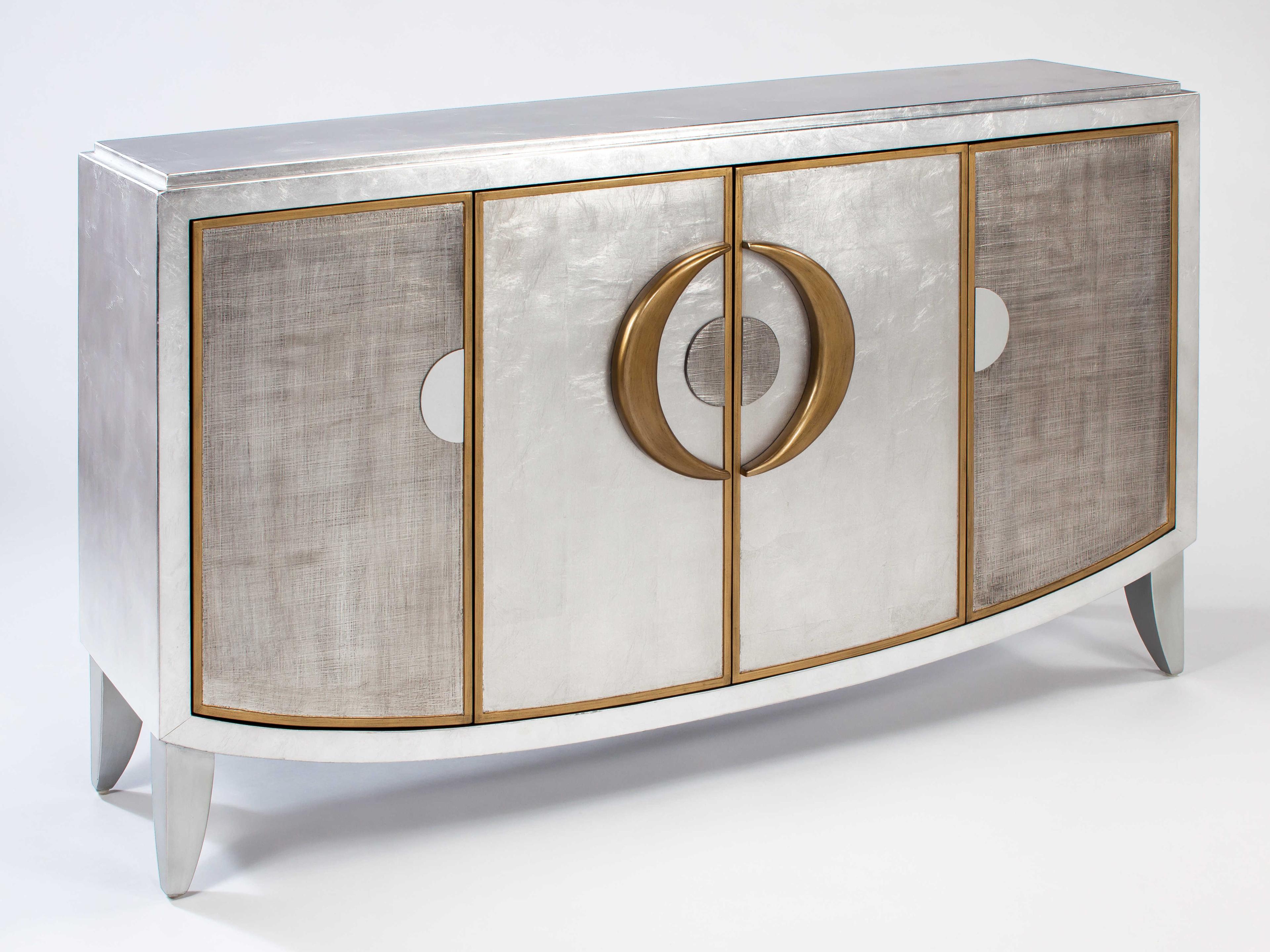 Artmax 64" Wide Silver Worn Dark Silvery Accent Chest