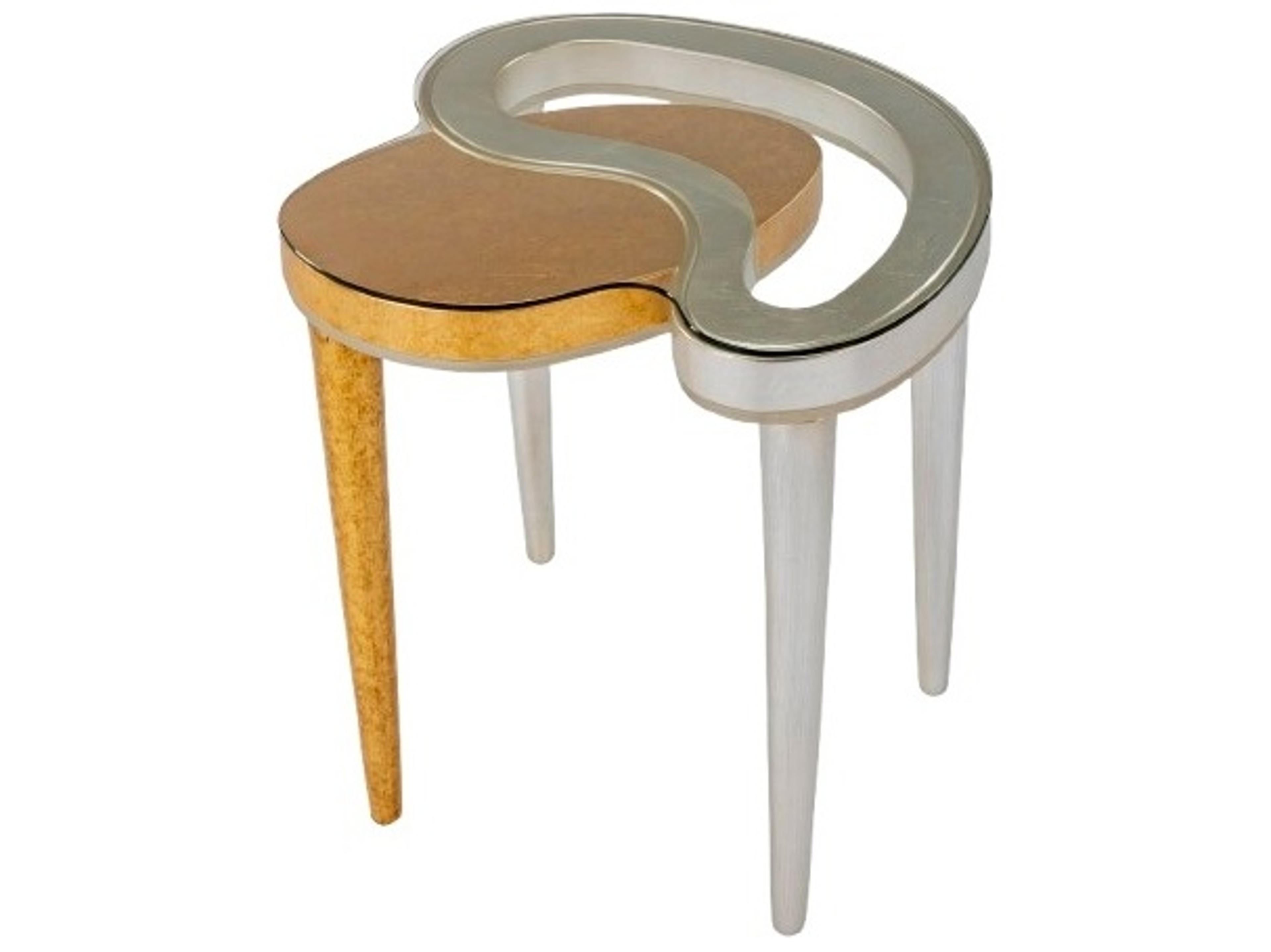 Artmax Glass Gold Silver End Table