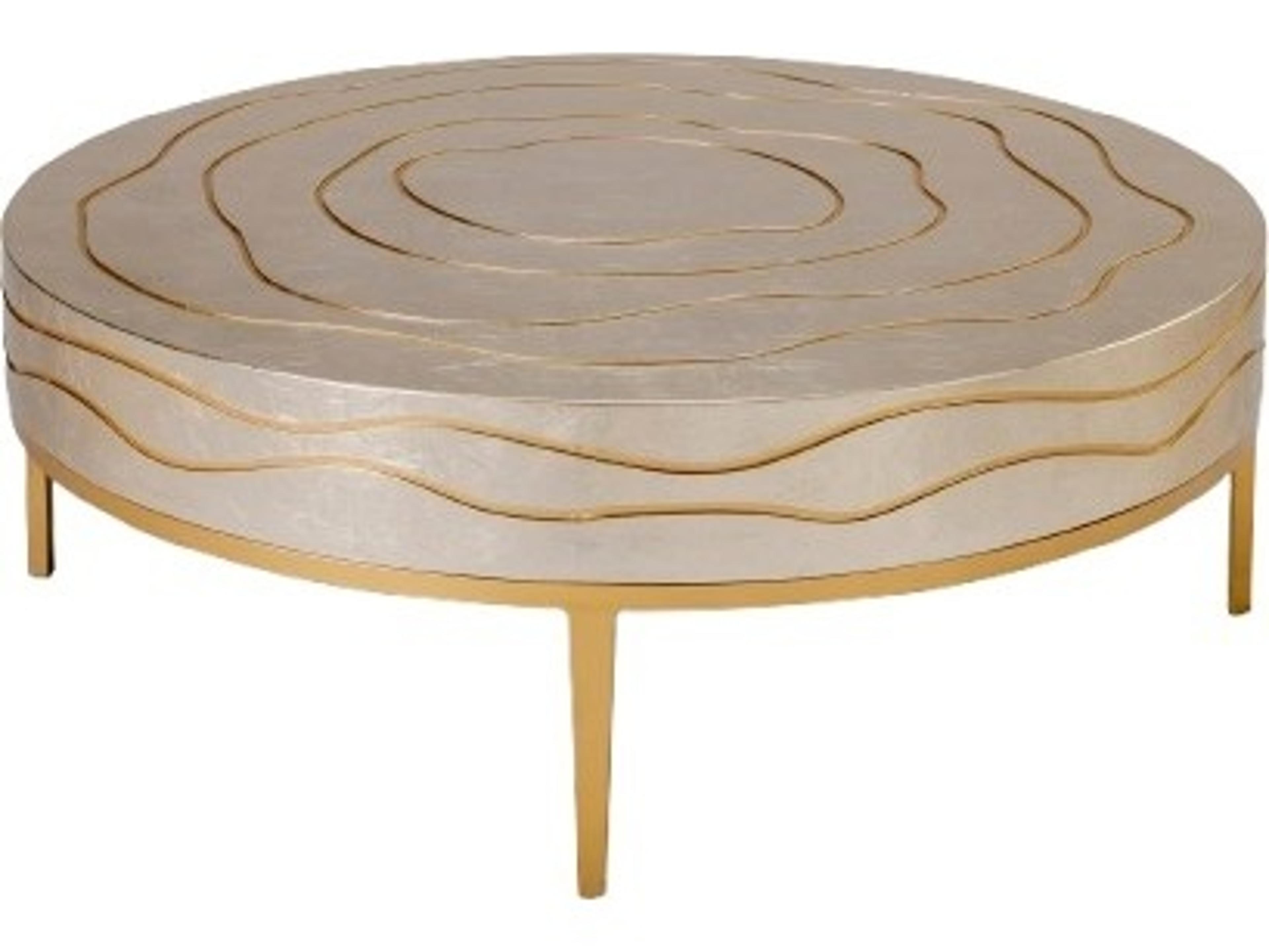 Artmax Round Silver Champagne Gold Coffee Table