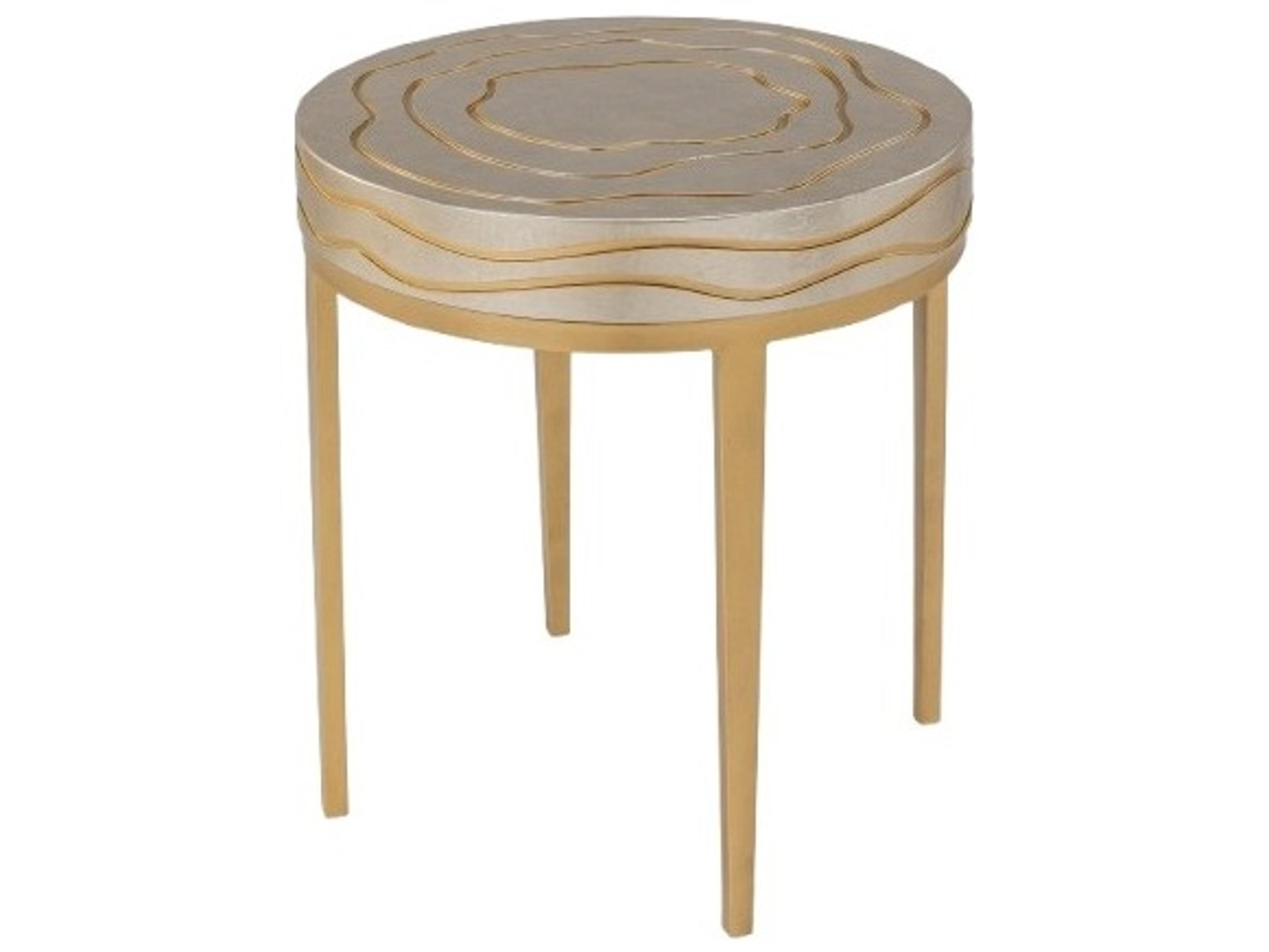 Artmax Round Silver Champagne Gold End Table