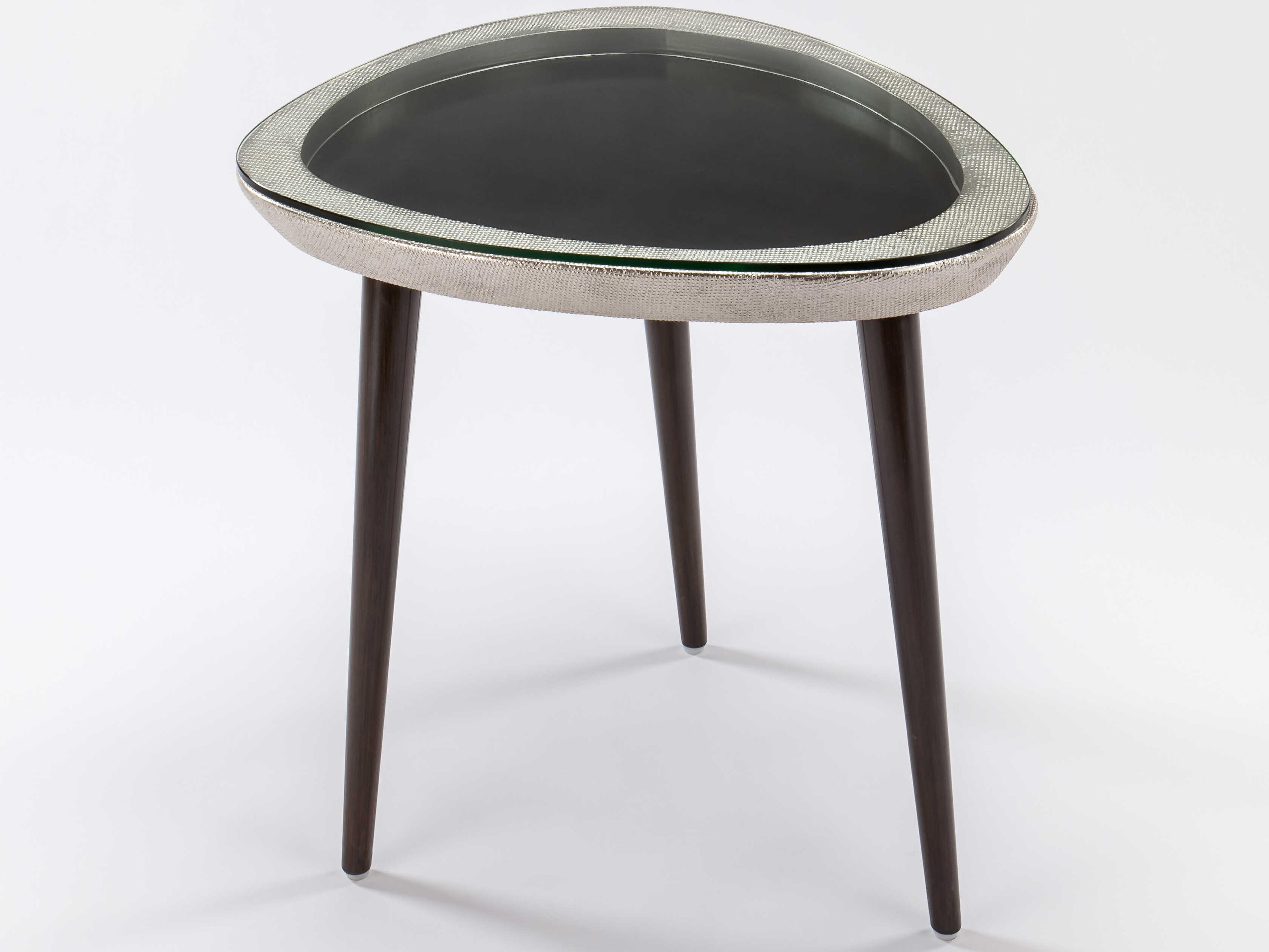 Artmax Glass Black Silver End Table