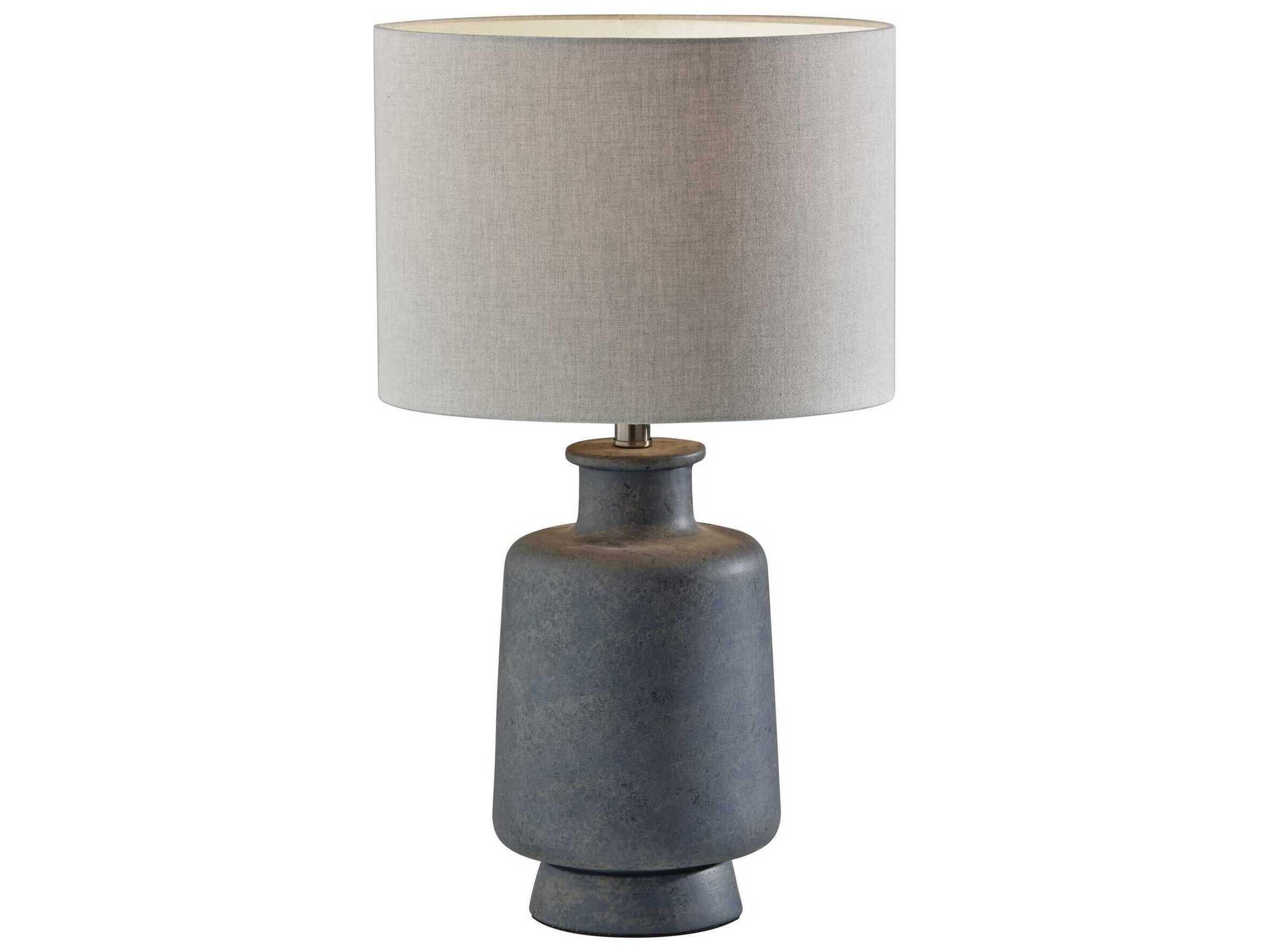 Adesso Skylar Grey Taupe Fabric Table Lamp
