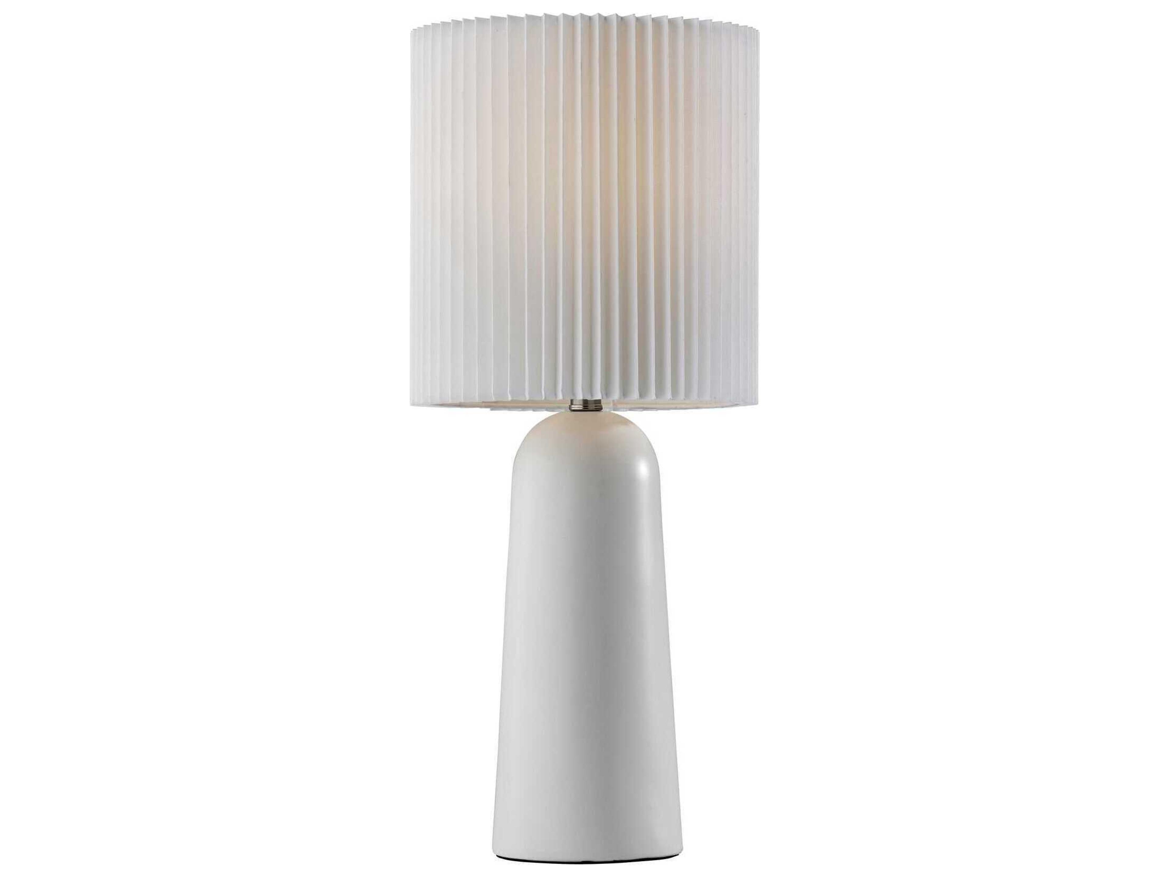 Adesso Callie White Pleated Fabric Buffet Lamp