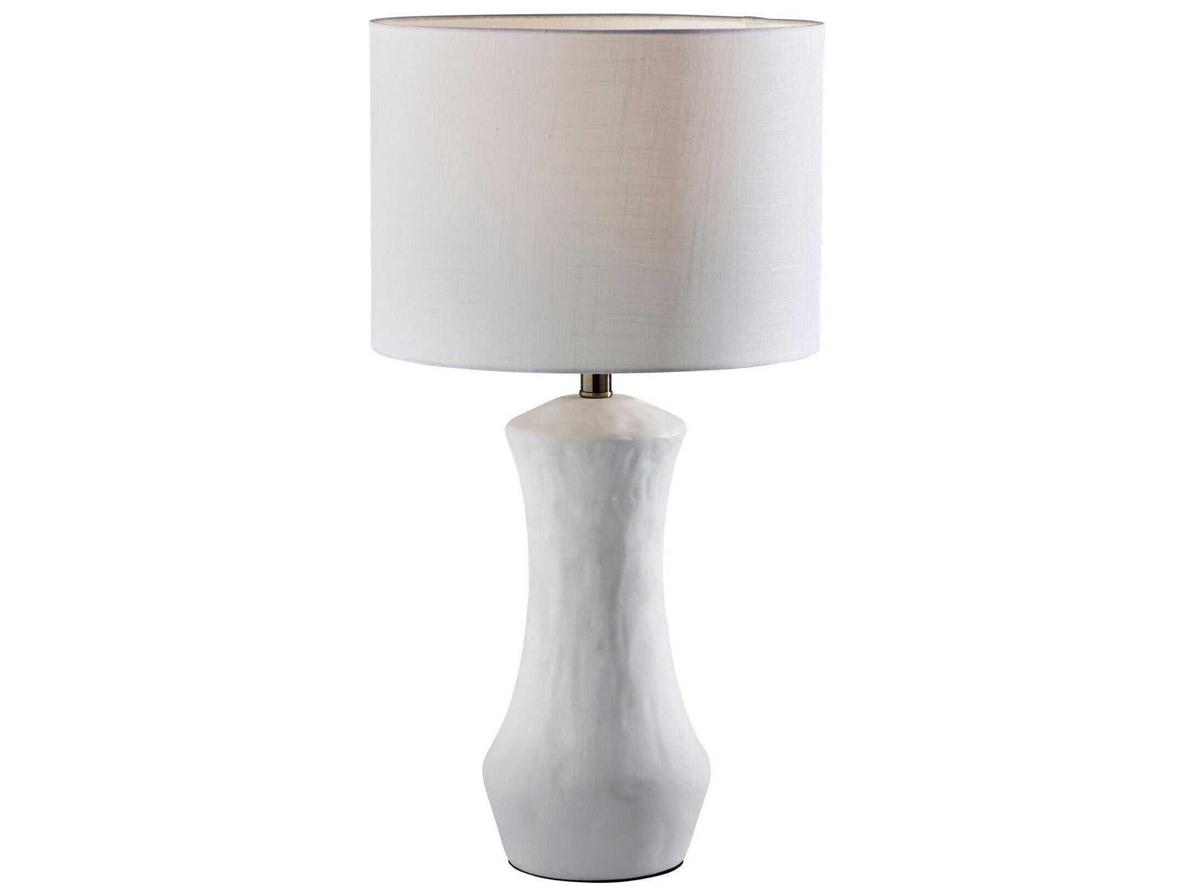 Adesso Marissa Matte White Fabric Buffet Lamp