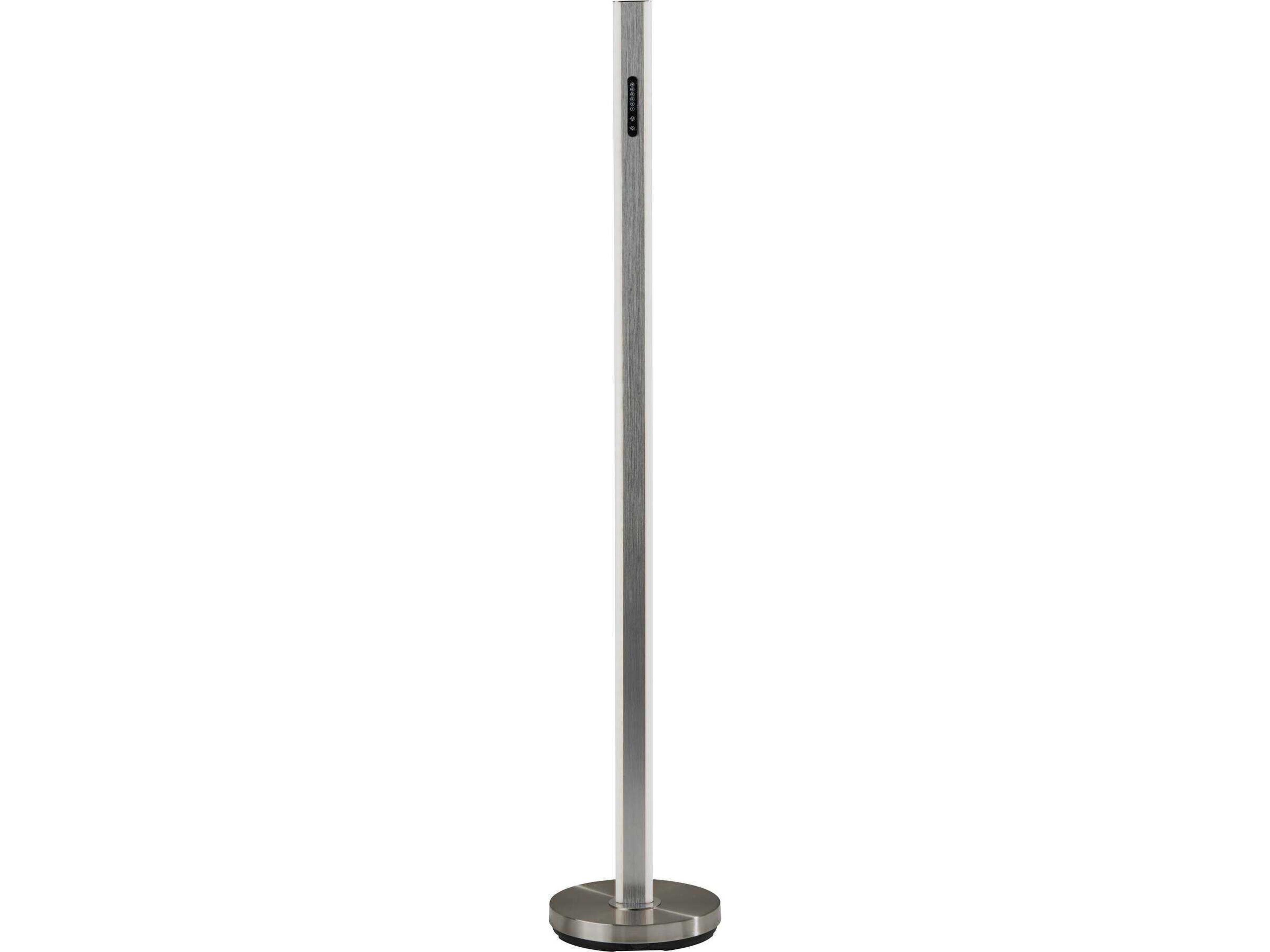 Adesso Marla Brushed Steel Frosted Plastic Floor Lamp
