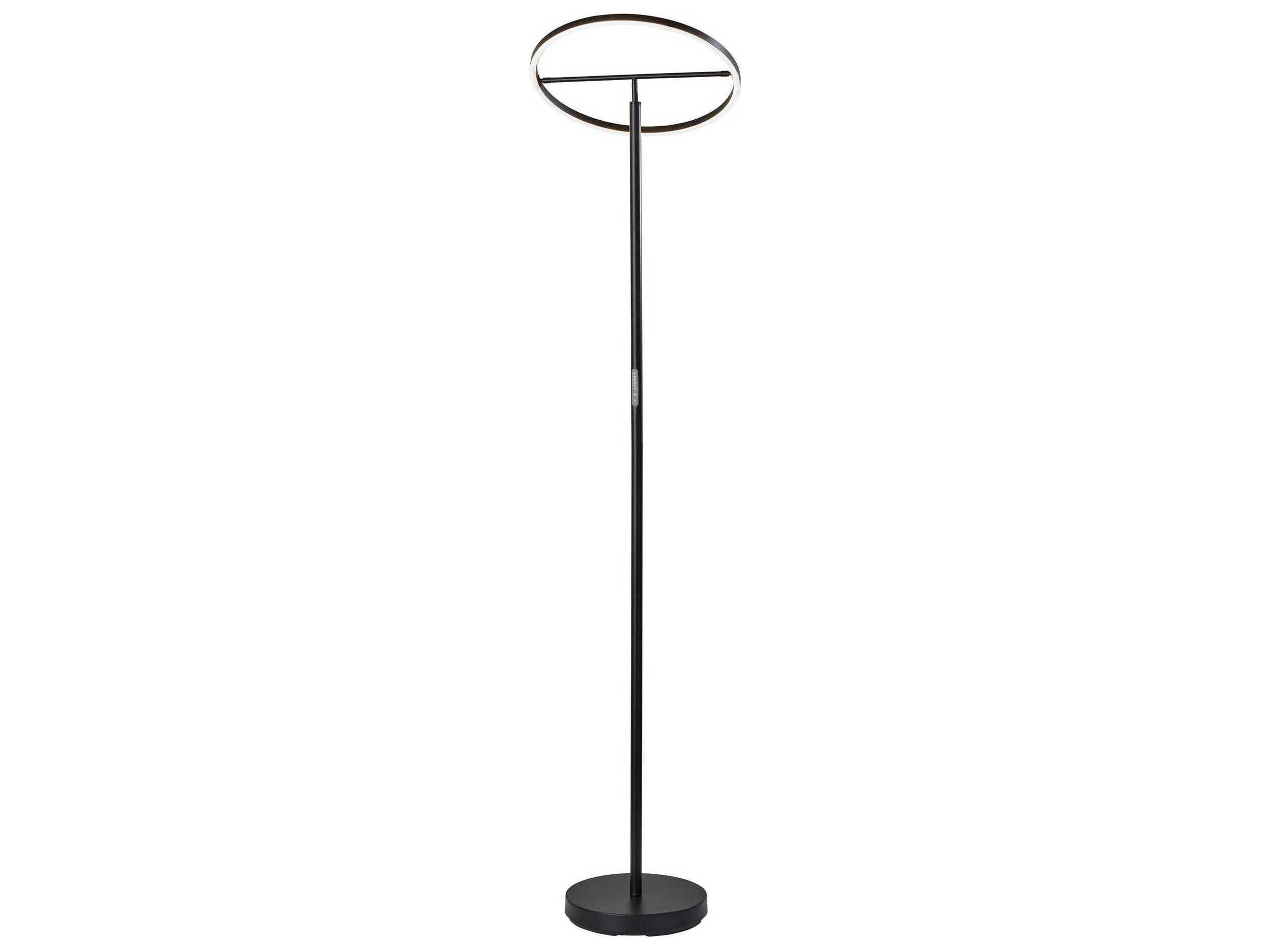 Adesso Falcon Black Metal With Frosted Rubber Diffuser Floor Lamp