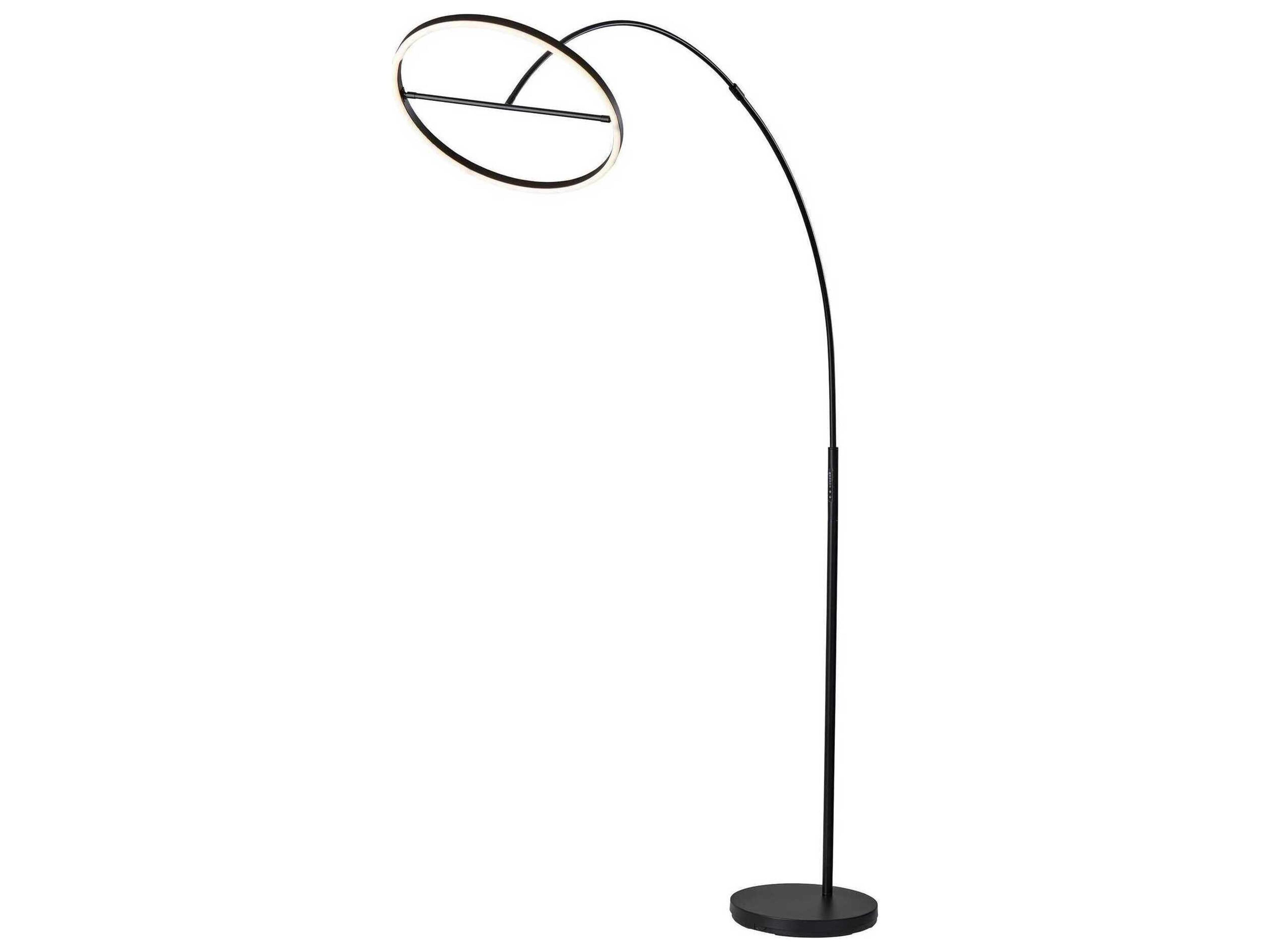 Adesso Falcon Black Metal With Frosted Rubber Diffuser Floor Lamp