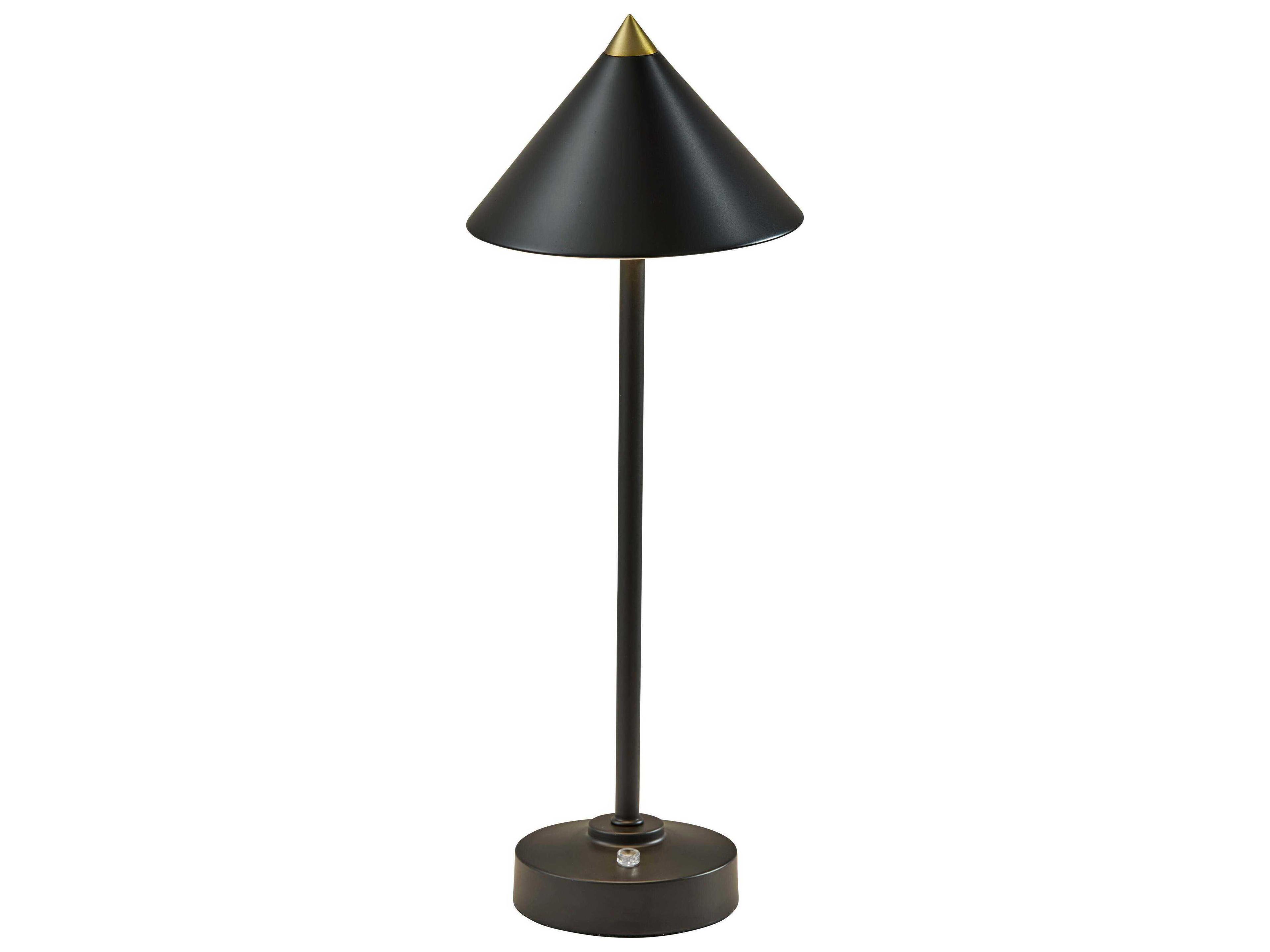 Adesso Ritchie Black Metal With Frosted Diffuser Table Lamp